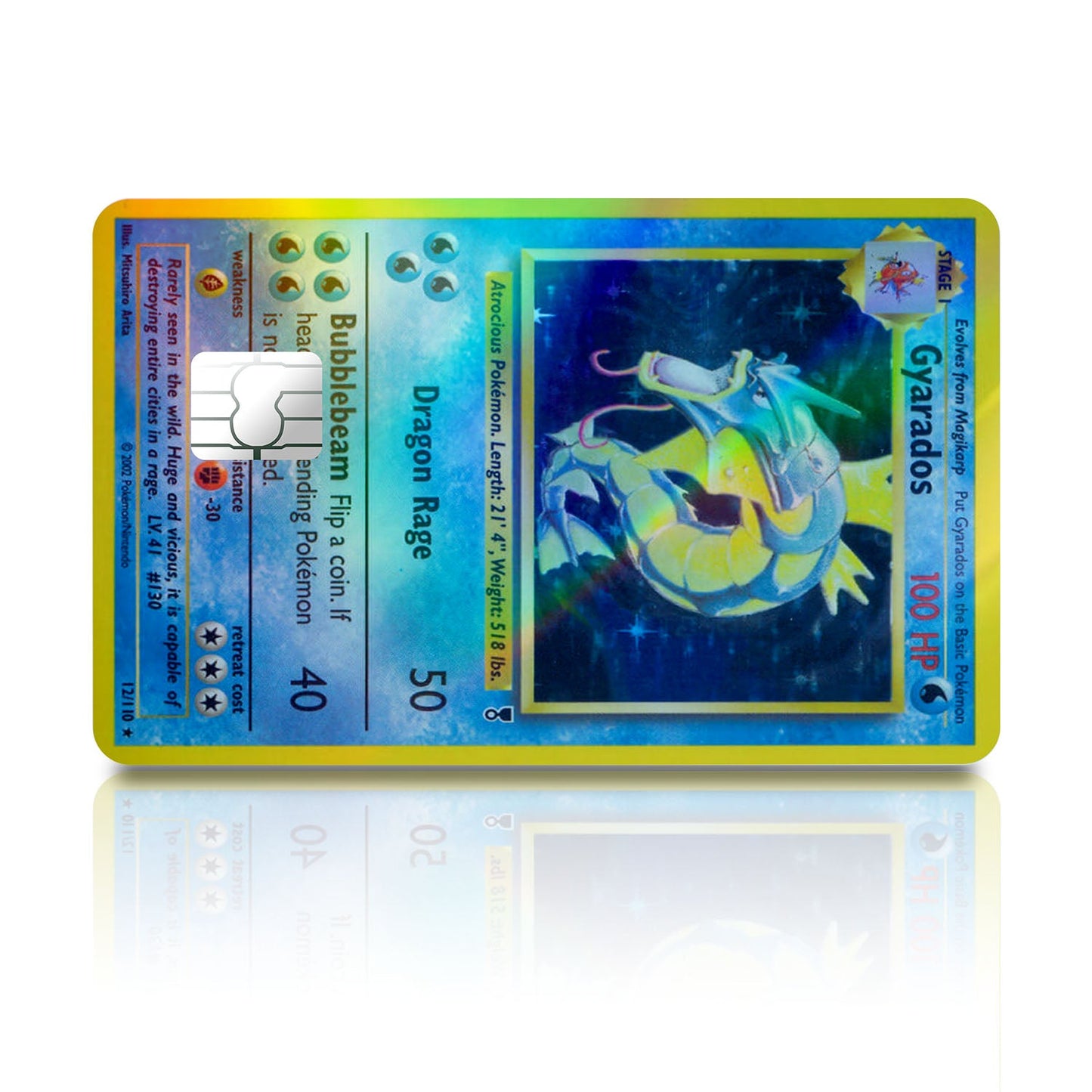 Flex Designs Holographic Credit Card Pokemon Gyarados Card Full Skins - Anime Pokemon Holographic Credit Card & Debit Card Skin