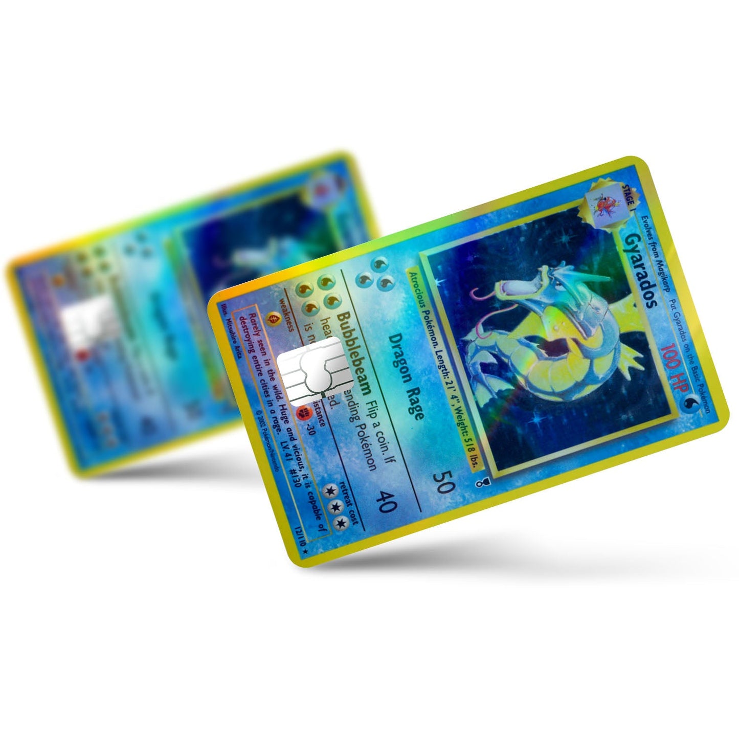 Flex Designs Holographic Credit Card Pokemon Gyarados Card Full Skins - Anime Pokemon Holographic Credit Card & Debit Card Skin