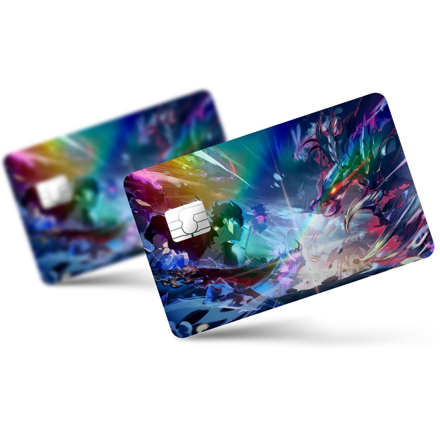 Flex Designs Holographic Credit Card Solo Leveling Sung Jinwoo vs Beru Full Skins - Anime Solo Leveling Holographic Credit Card & Debit Card Skin