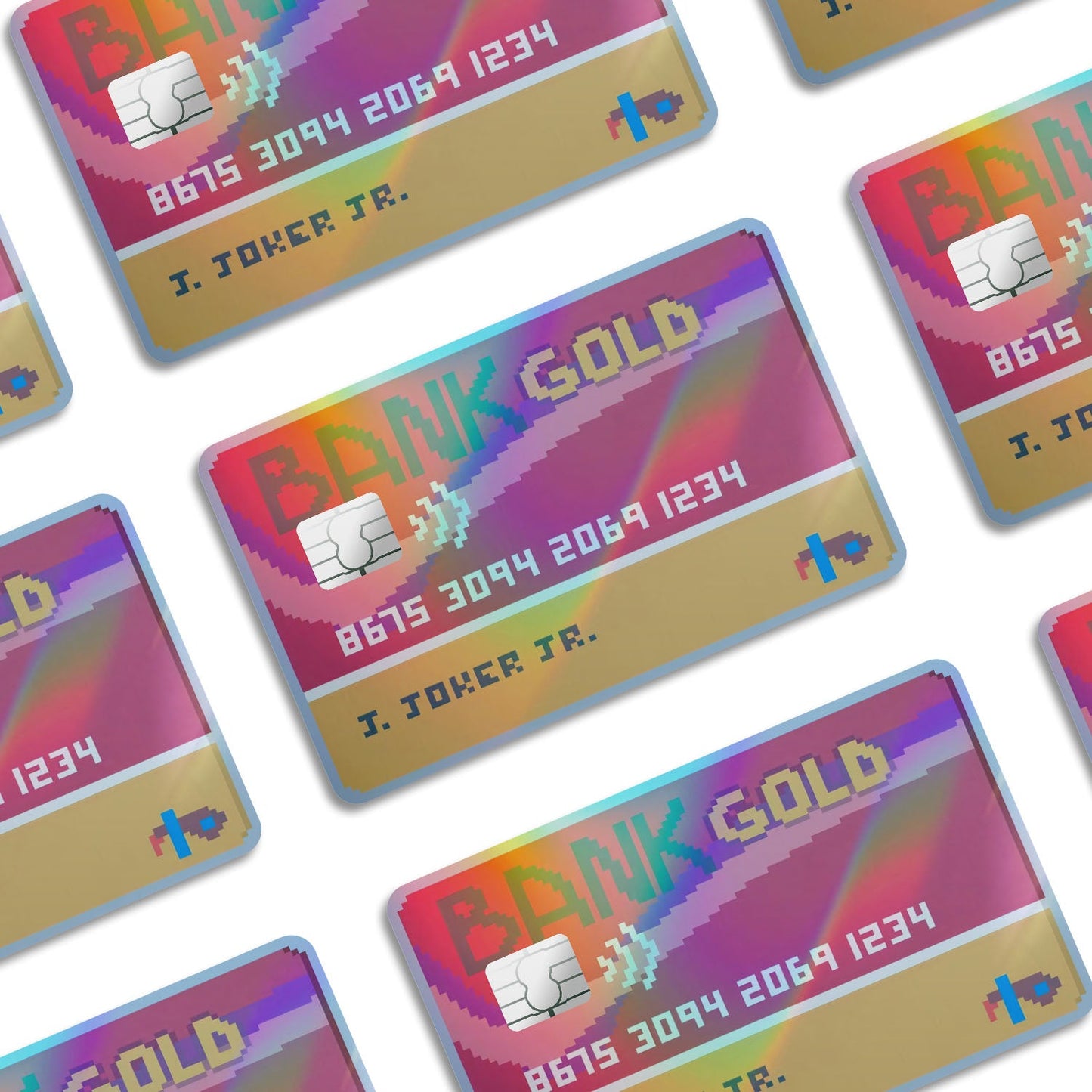Flex Designs Holographic Credit Card Balatro Credit Card Joker Window Skins - Gaming Balatro Holographic Credit Card & Debit Card Skin