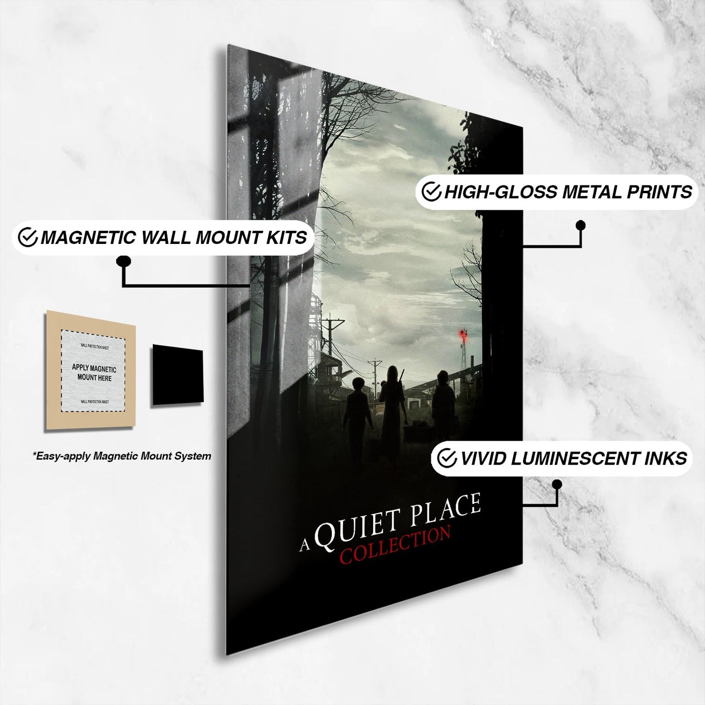 Flex Designs Metal Poster A Quiet Place Minimalist 16 x 24" Home Goods - Movie 2018 Movie Metal Poster