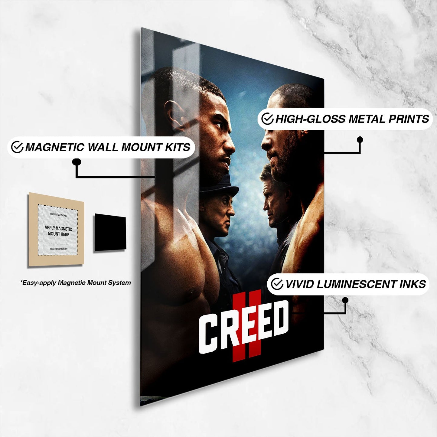 Flex Designs Metal Poster Creed II Classic 16 x 24" Home Goods - Movie 2018 Movie Metal Poster