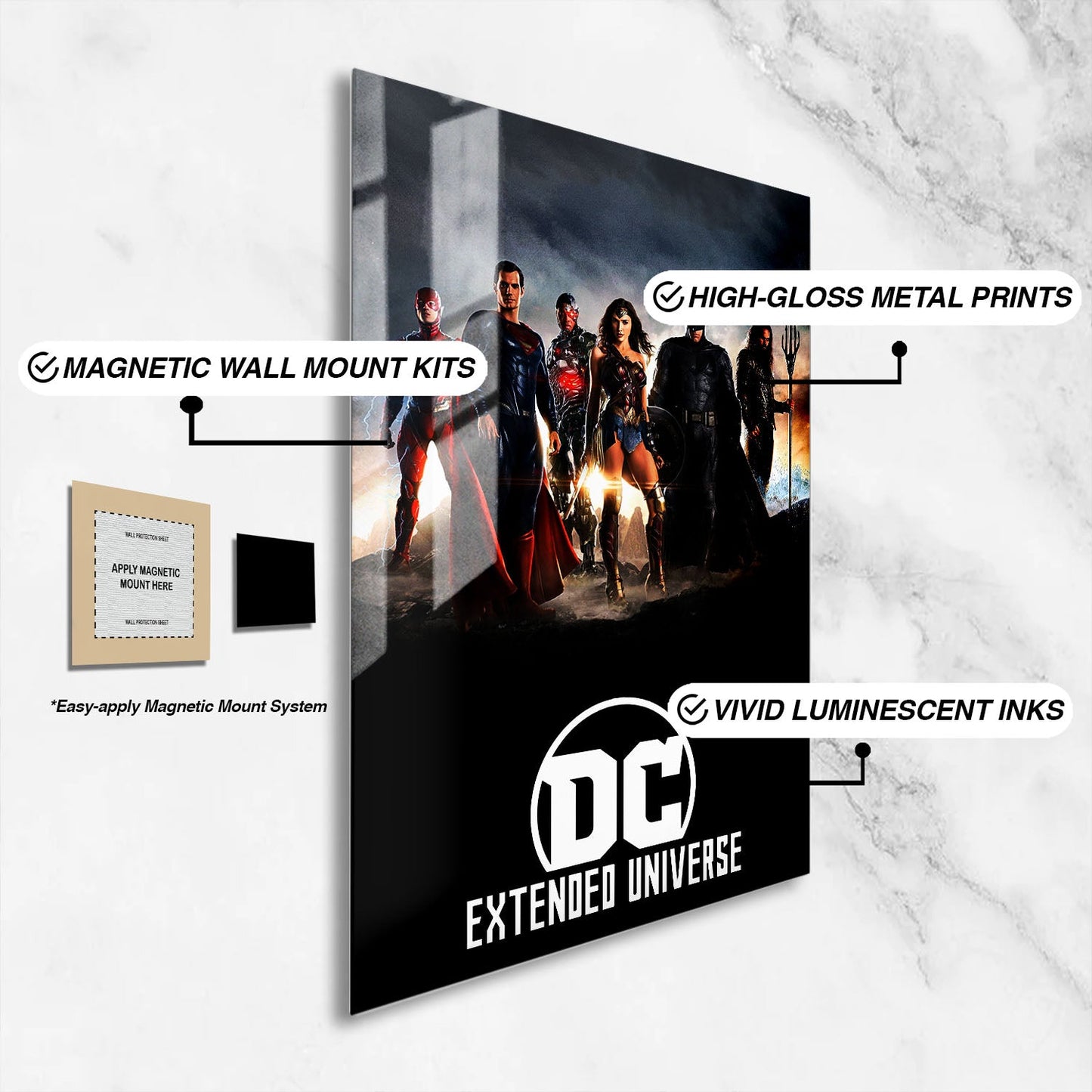 Flex Designs Metal Poster Worlds of DCEU 16 x 24" Home Goods - Movie Movie Metal Poster