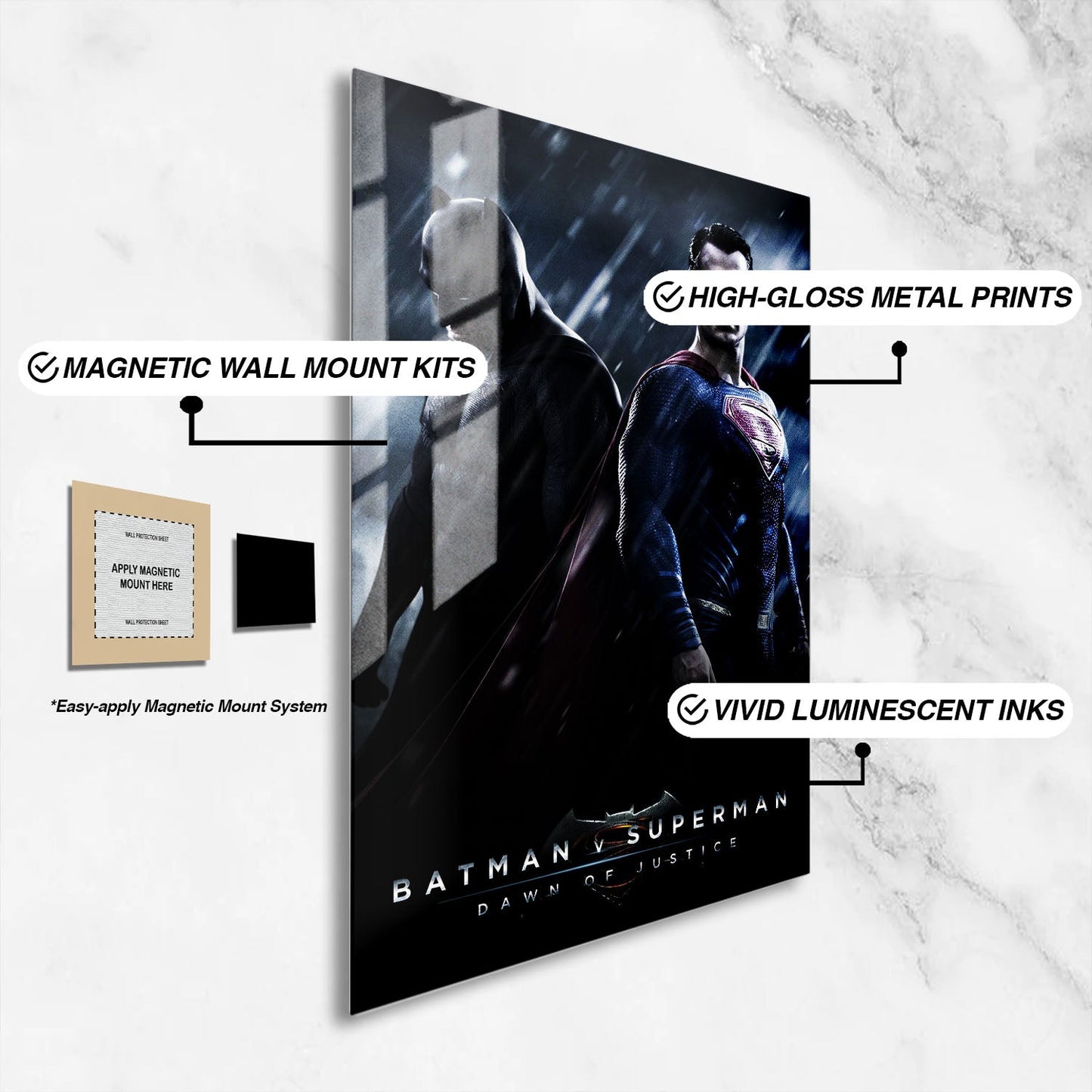 Flex Designs Metal Poster Batman v Superman Dawn of Justice 16 x 24" Home Goods - Movie 2016 Movie Metal Poster