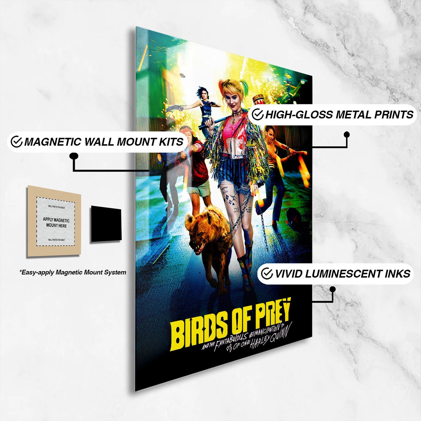 Flex Designs Metal Poster Birds of Prey the Fantabulous Emancipation of Harley Quinn 16 x 24" Home Goods - Movie 2020 Movie Metal Poster