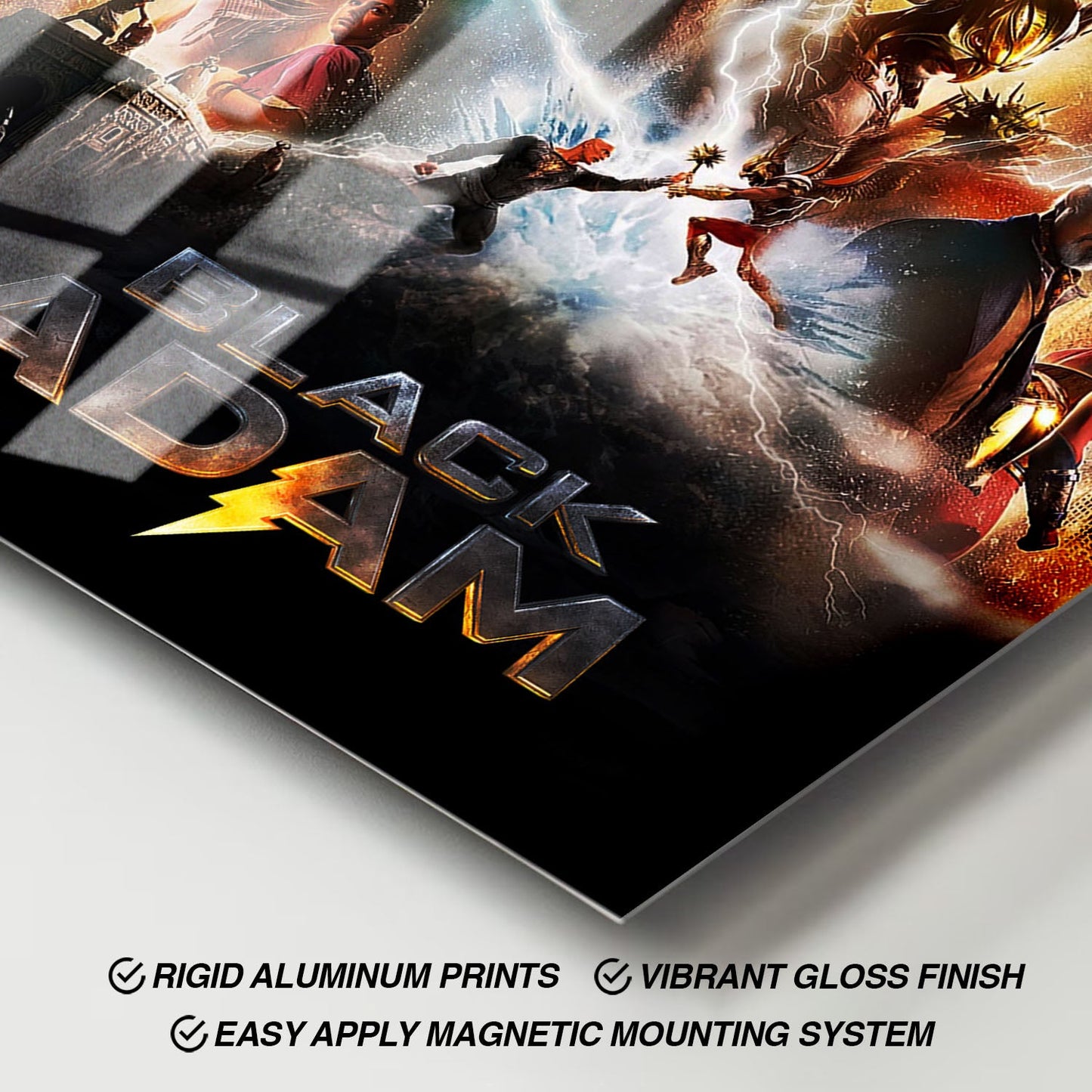 Flex Designs Metal Poster Black Adam 11 x 17" Home Goods - Movie 2022 Movie Metal Poster