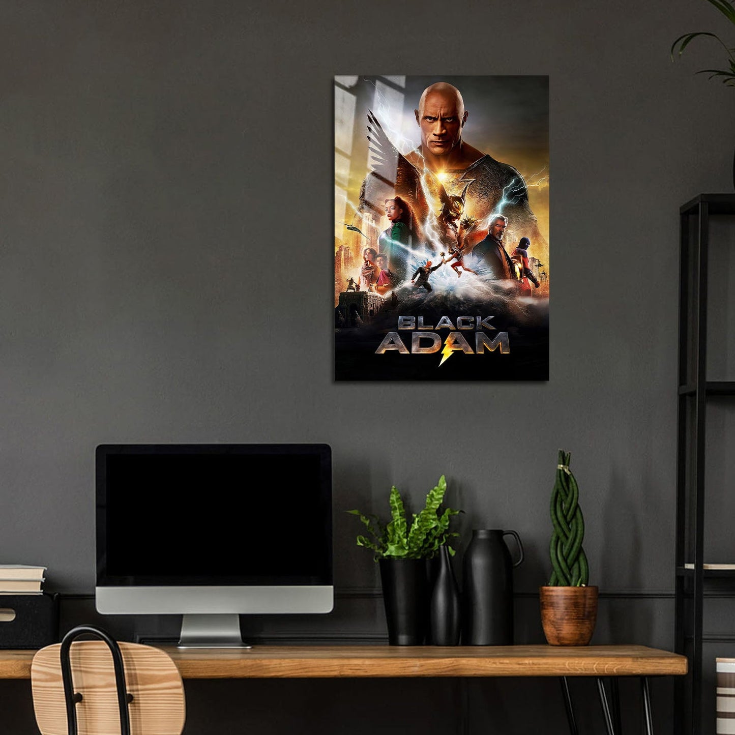 Flex Designs Metal Poster Black Adam 5 x 7" Home Goods - Movie 2022 Movie Metal Poster