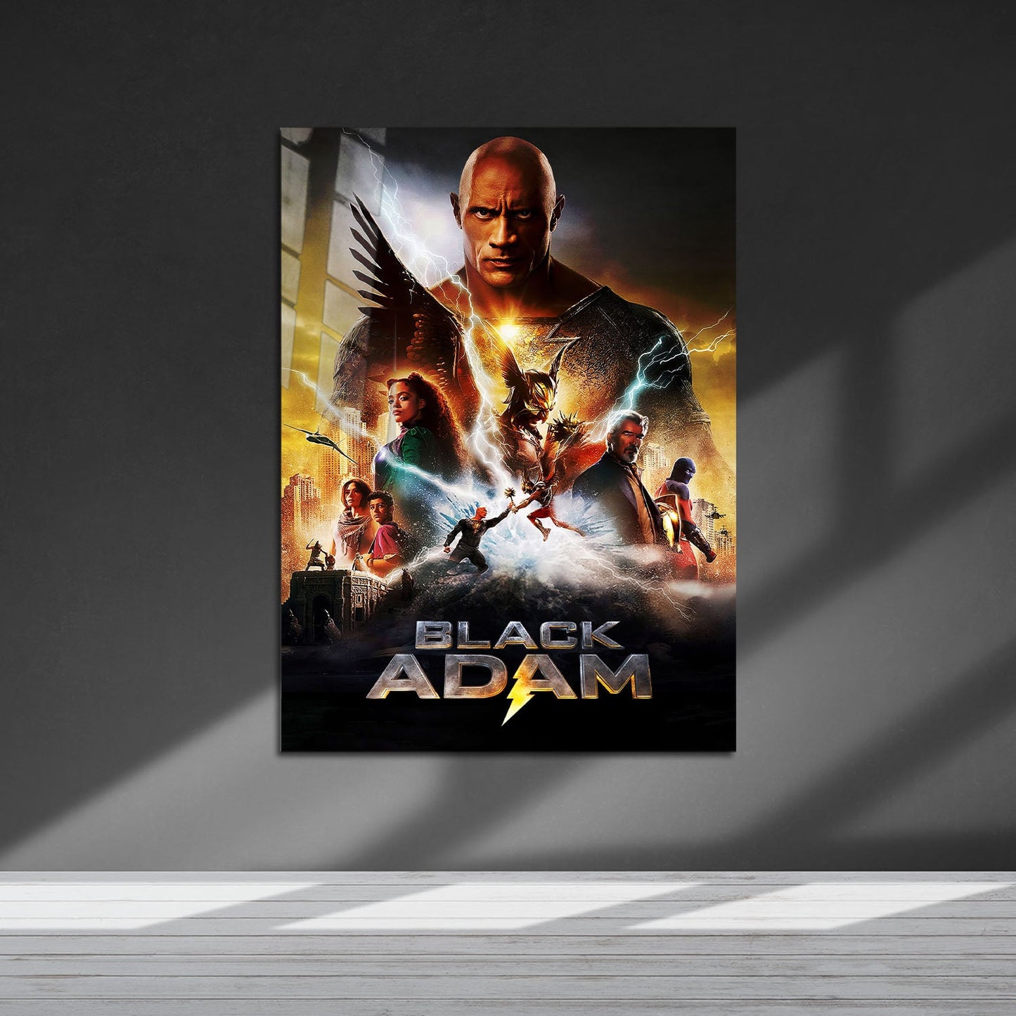 Flex Designs Metal Poster Black Adam 5 x 7" Home Goods - Movie 2022 Movie Metal Poster