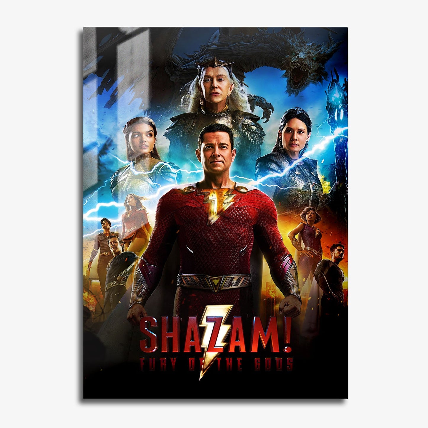 Flex Designs Metal Poster Shazam Fury of the Gods 11 x 17" Home Goods - Movie 2023 Movie Metal Poster