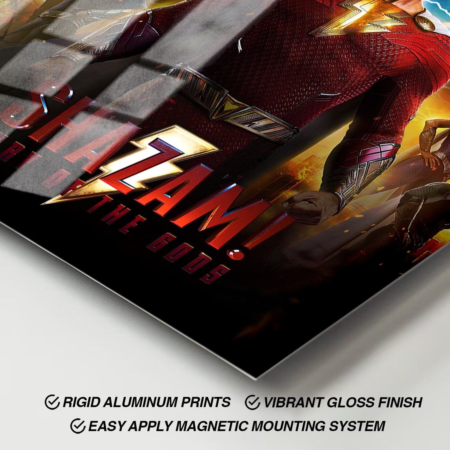 Flex Designs Metal Poster Shazam Fury of the Gods 11 x 17" Home Goods - Movie 2023 Movie Metal Poster