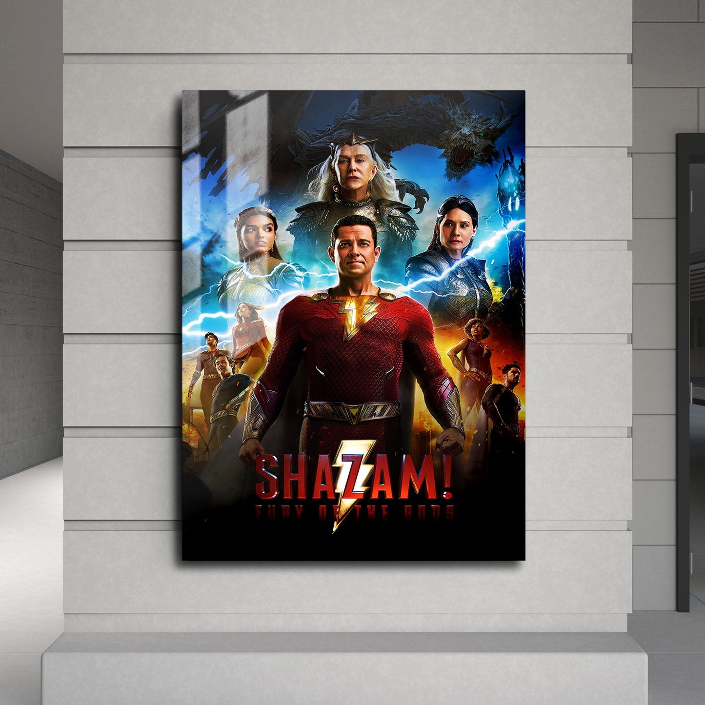 Flex Designs Metal Poster Shazam Fury of the Gods 24 x 36" Home Goods - Movie 2023 Movie Metal Poster