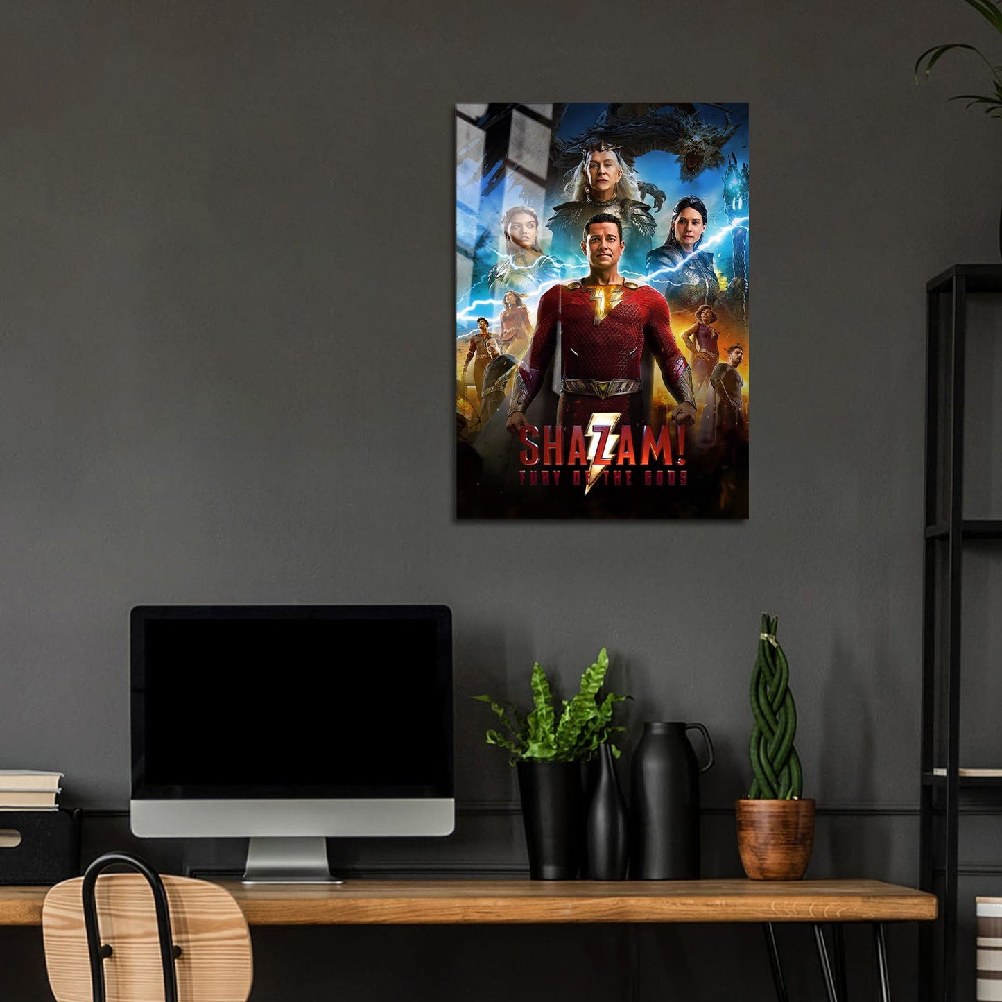 Flex Designs Metal Poster Shazam Fury of the Gods 5 x 7" Home Goods - Movie 2023 Movie Metal Poster