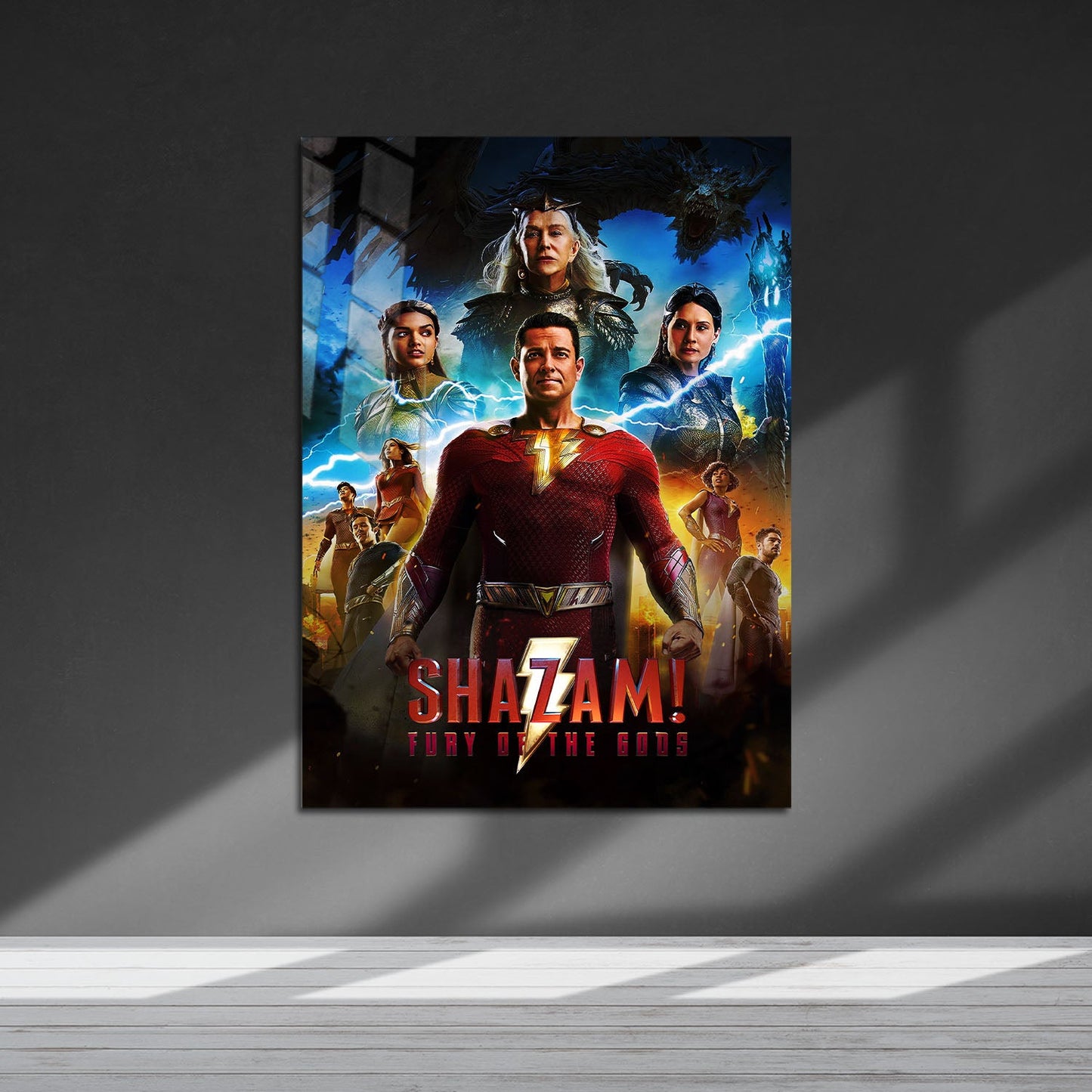 Flex Designs Metal Poster Shazam Fury of the Gods 5 x 7" Home Goods - Movie 2023 Movie Metal Poster
