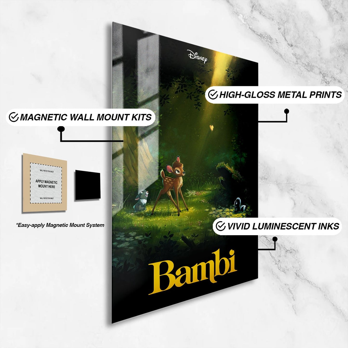 Flex Designs Metal Poster Bambi 16 x 24" Home Goods - Movie 1942 Movie Metal Poster