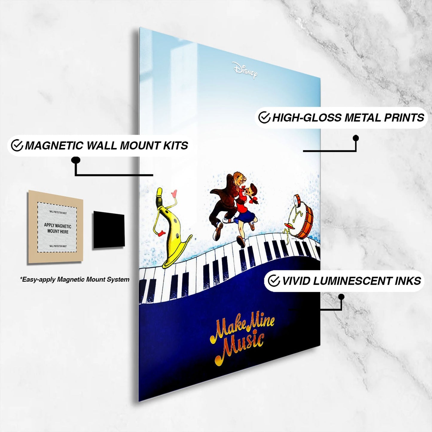 Flex Designs Metal Poster Make Mine Music 16 x 24" Home Goods - Movie 1946 Movie Metal Poster