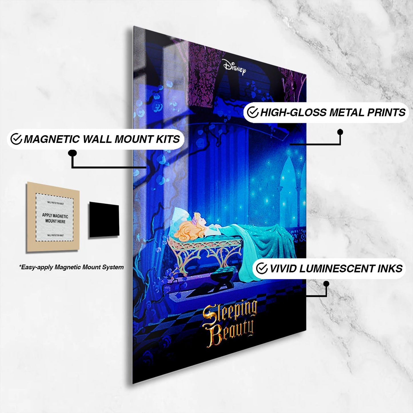 Flex Designs Metal Poster Sleeping Beauty 16 x 24" Home Goods - Movie 1959 Movie Metal Poster