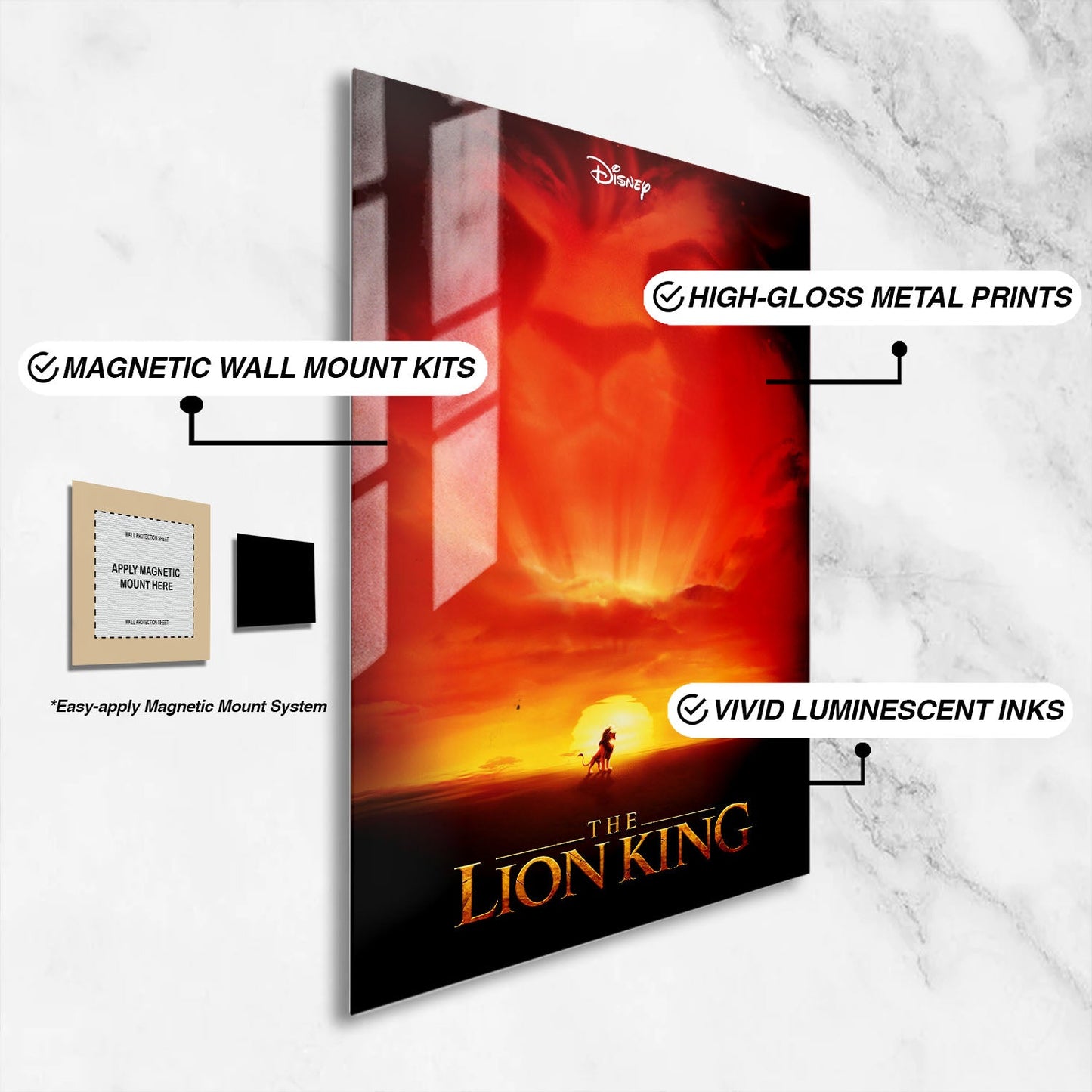 Flex Designs Metal Poster The Lion King 16 x 24" Home Goods - Movie 1994 Movie Metal Poster