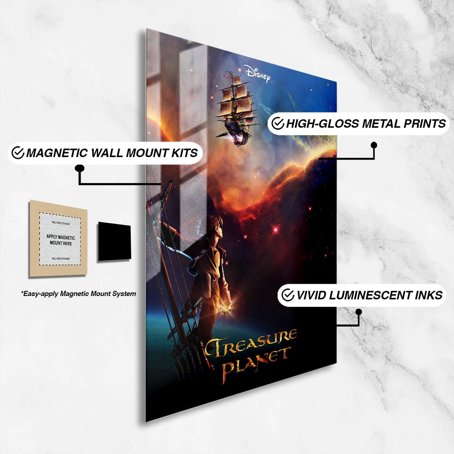 Flex Designs Metal Poster Treasure Planet 16 x 24" Home Goods - Movie 2002 Movie Metal Poster