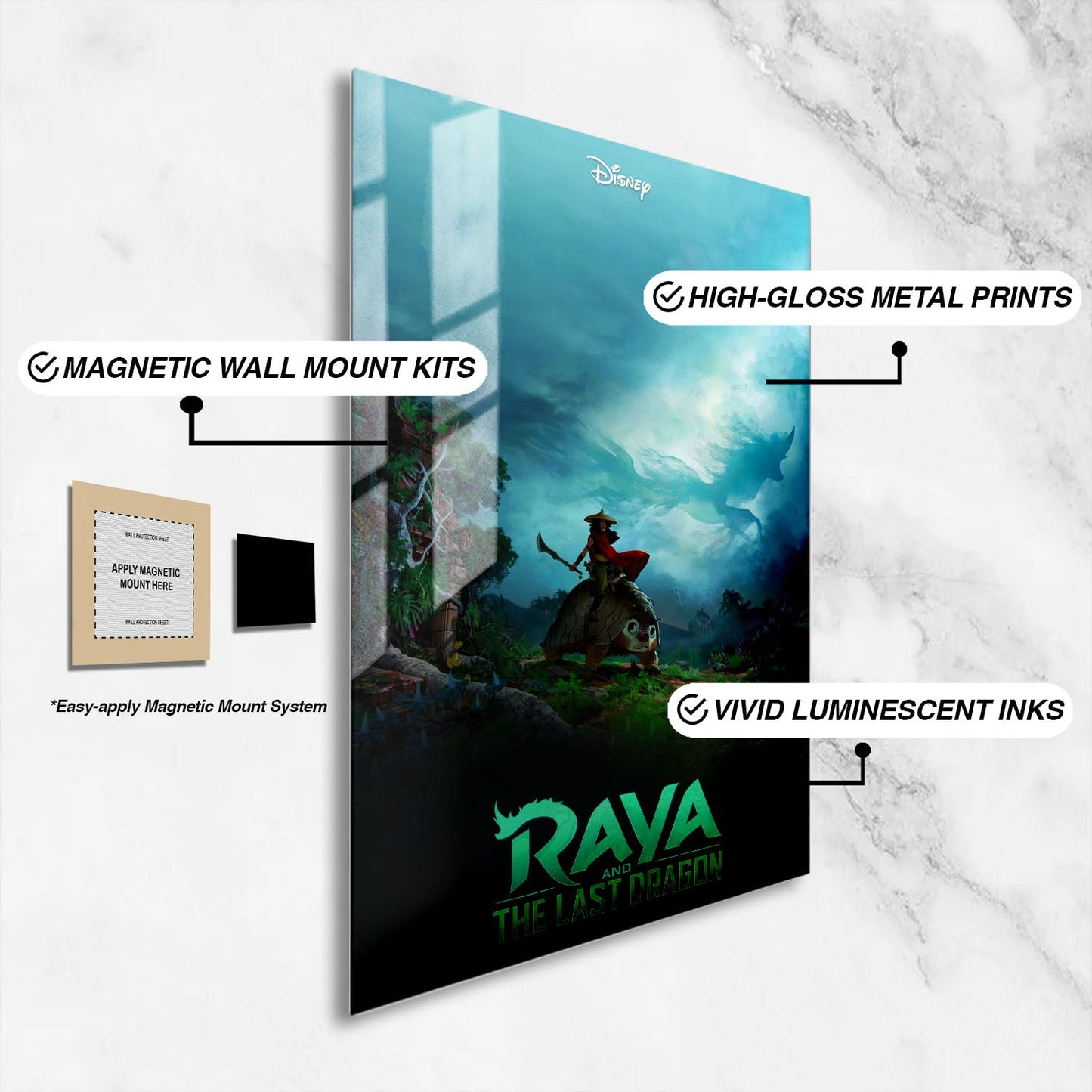 Flex Designs Metal Poster Raya and the Last Dragon 16 x 24" Home Goods - Movie 2021 Movie Metal Poster