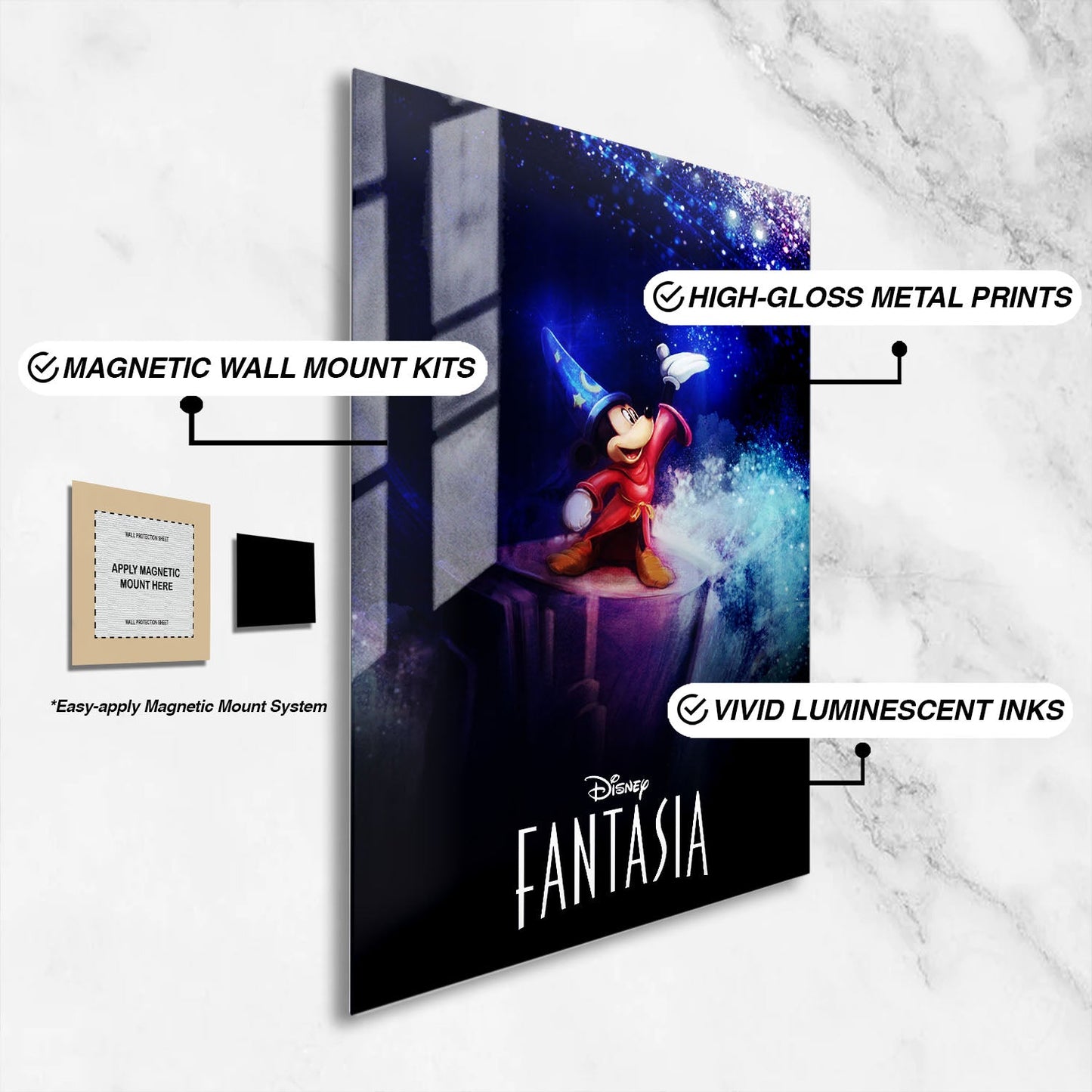 Flex Designs Metal Poster Fantasia Classic 16 x 24" Home Goods - Movie 1940 Movie Metal Poster