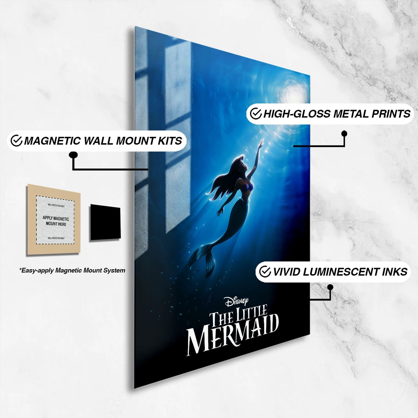 Flex Designs Metal Poster The Little Mermaid Classic 16 x 24" Home Goods - Movie 1989 Movie Metal Poster