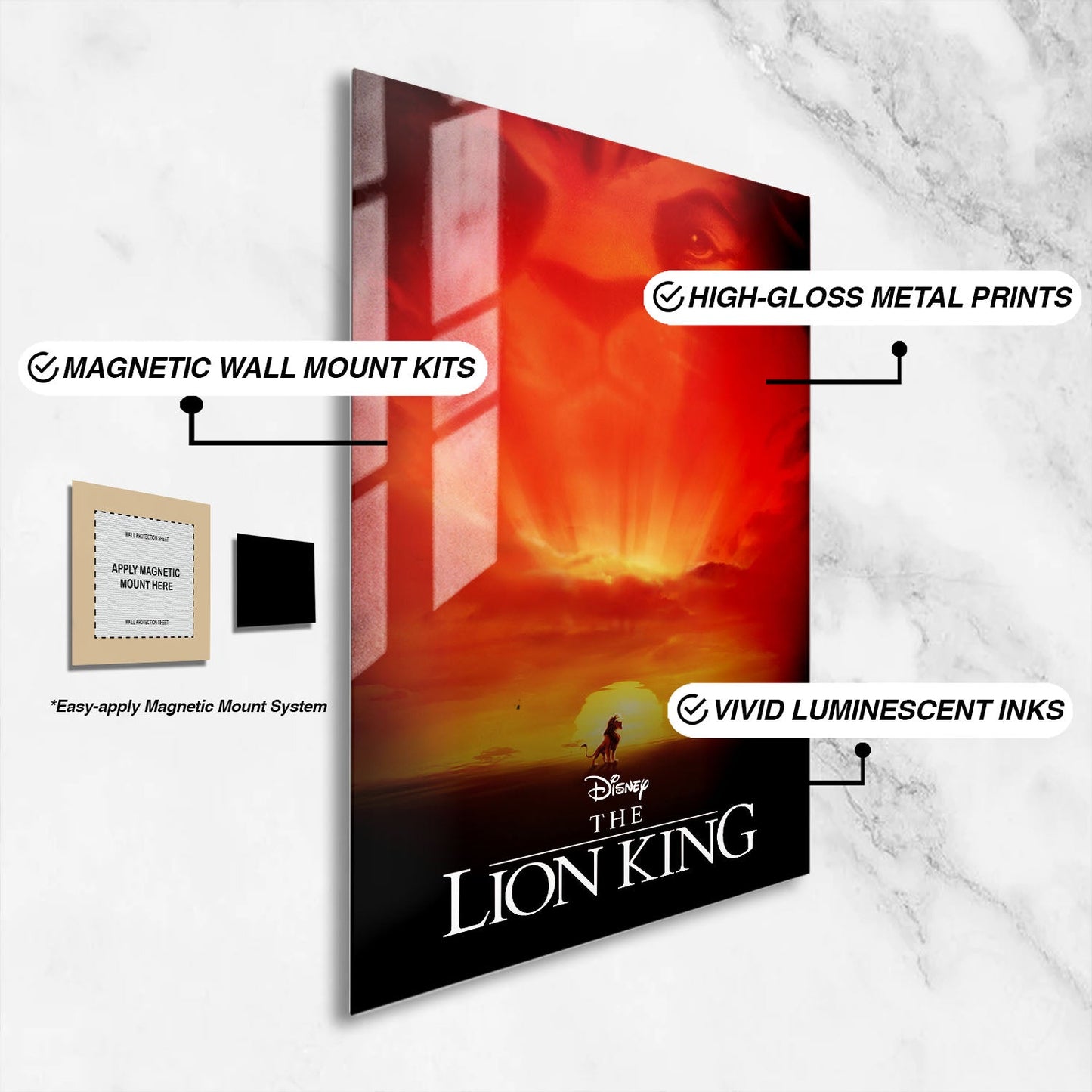 Flex Designs Metal Poster The Lion King Classic 16 x 24" Home Goods - Movie 1994 Movie Metal Poster