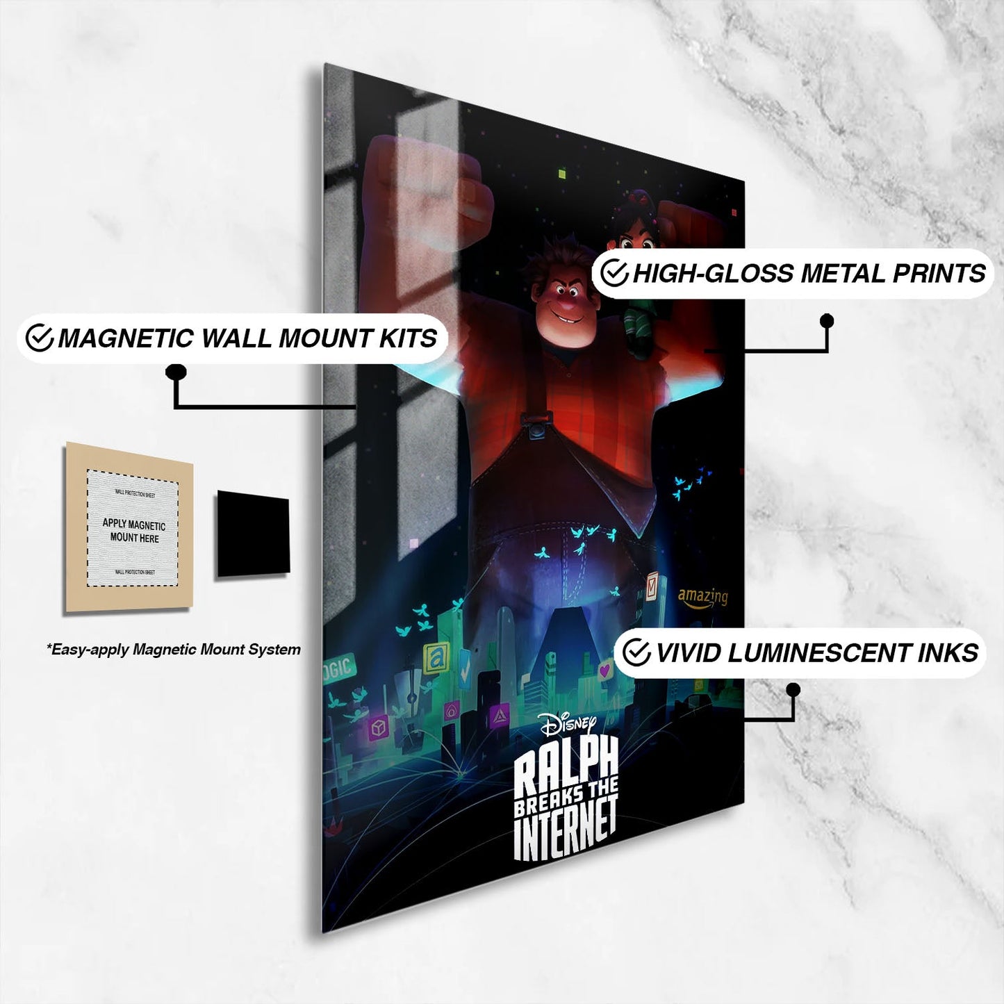 Flex Designs Metal Poster Ralph Breaks the Internet Classic 16 x 24" Home Goods - Movie 2018 Movie Metal Poster