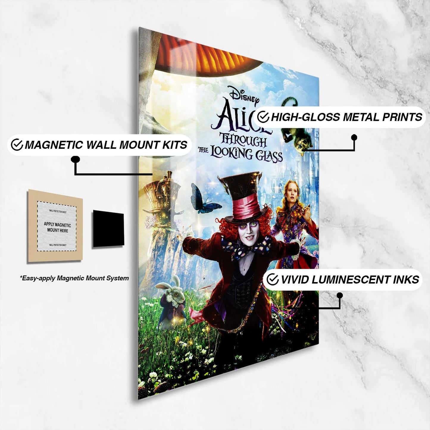 Flex Designs Metal Poster Alice Through the Looking Glass Live Action 16 x 24" Home Goods - Movie 2016 Movie Metal Poster