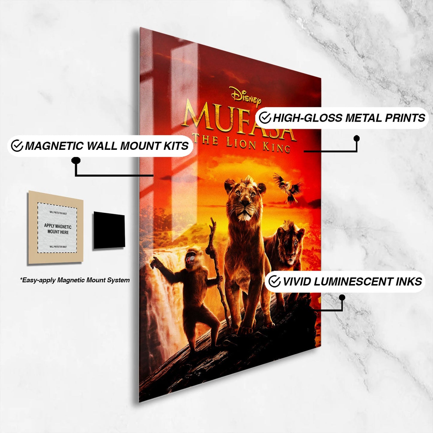 Flex Designs Metal Poster Mufasa The Lion King Live Action 16 x 24" Home Goods - Movie 2024 Movie Metal Poster