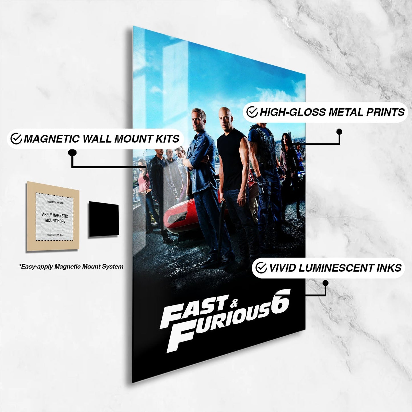 Flex Designs Metal Poster Fast Furious 6 Classic 16 x 24" Home Goods - Movie 2013 Movie Metal Poster