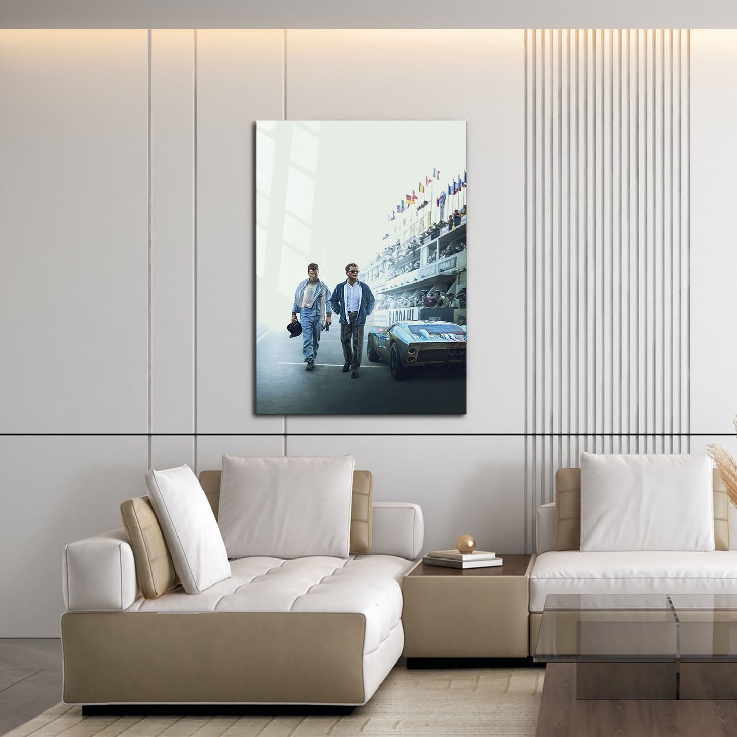 Flex Designs Metal Poster Ford v Ferrari Key Art 16 x 24" Home Goods - Movie 2019 Movie Metal Poster