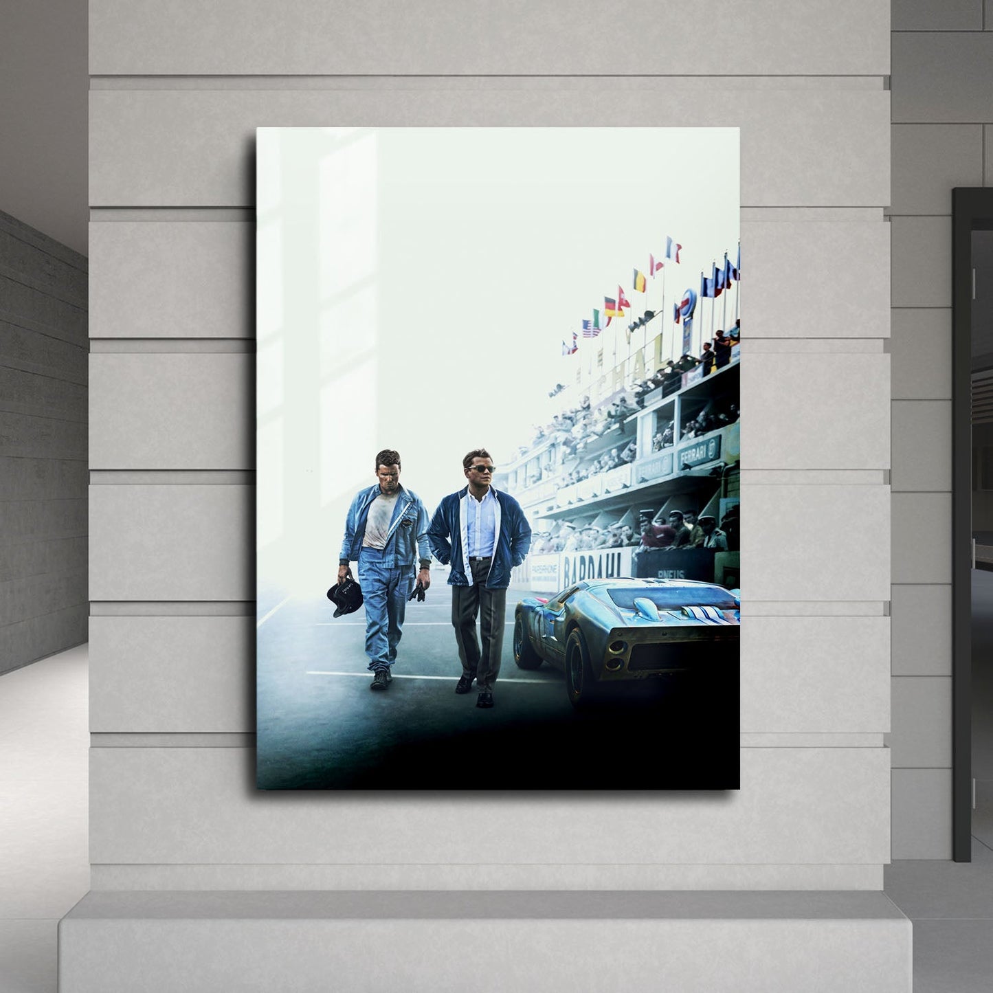 Flex Designs Metal Poster Ford v Ferrari Key Art 24 x 36" Home Goods - Movie 2019 Movie Metal Poster