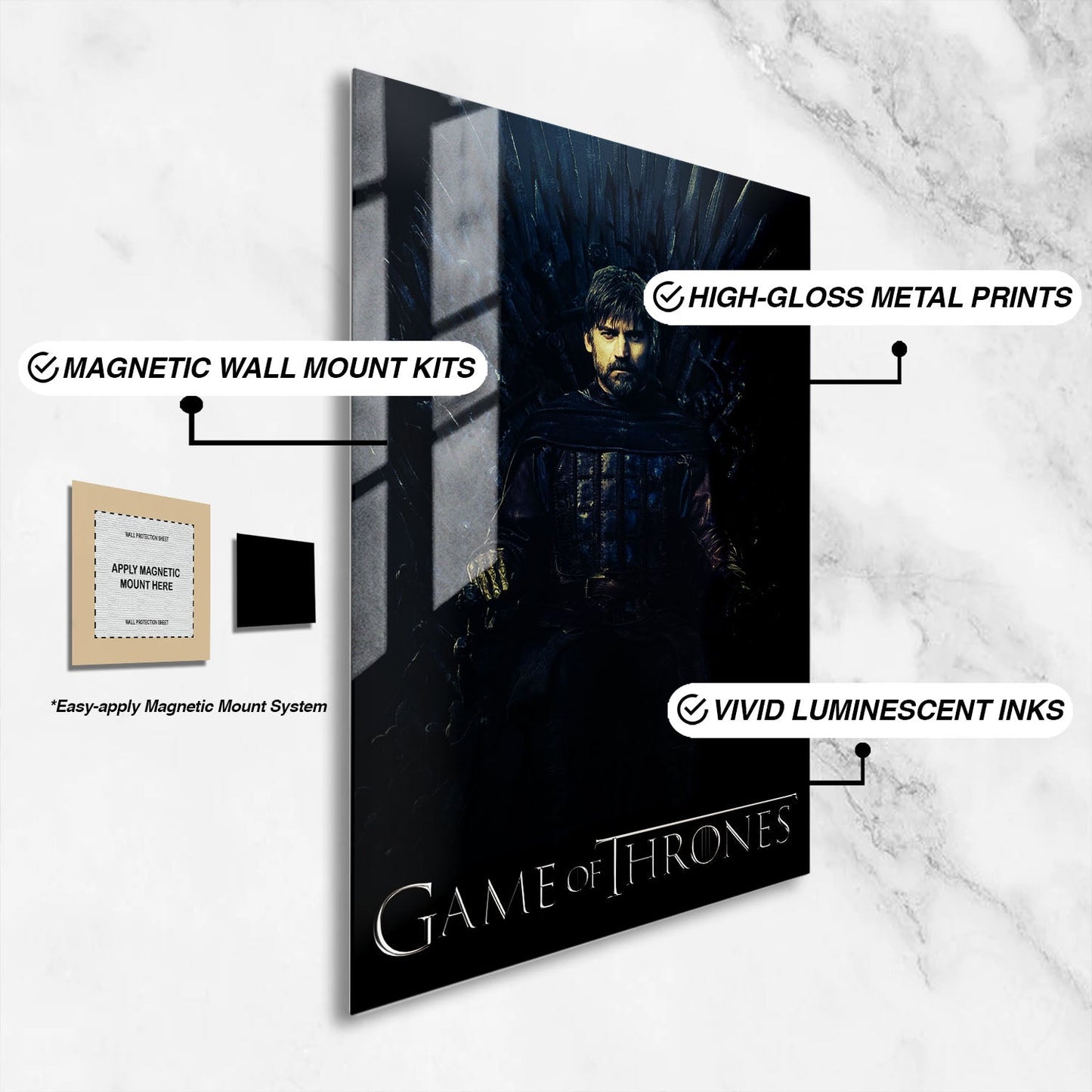Flex Designs Metal Poster Game of Thrones Jaime Lannister Classic 16 x 24" Home Goods - TV Show 2011 TV Show Metal Poster