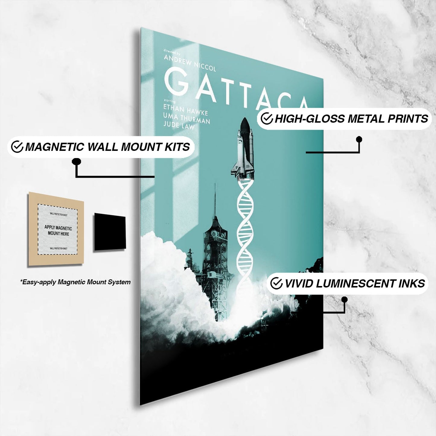 Flex Designs Metal Poster Gattaca 16 x 24" Home Goods - Movie 1997 Movie Metal Poster
