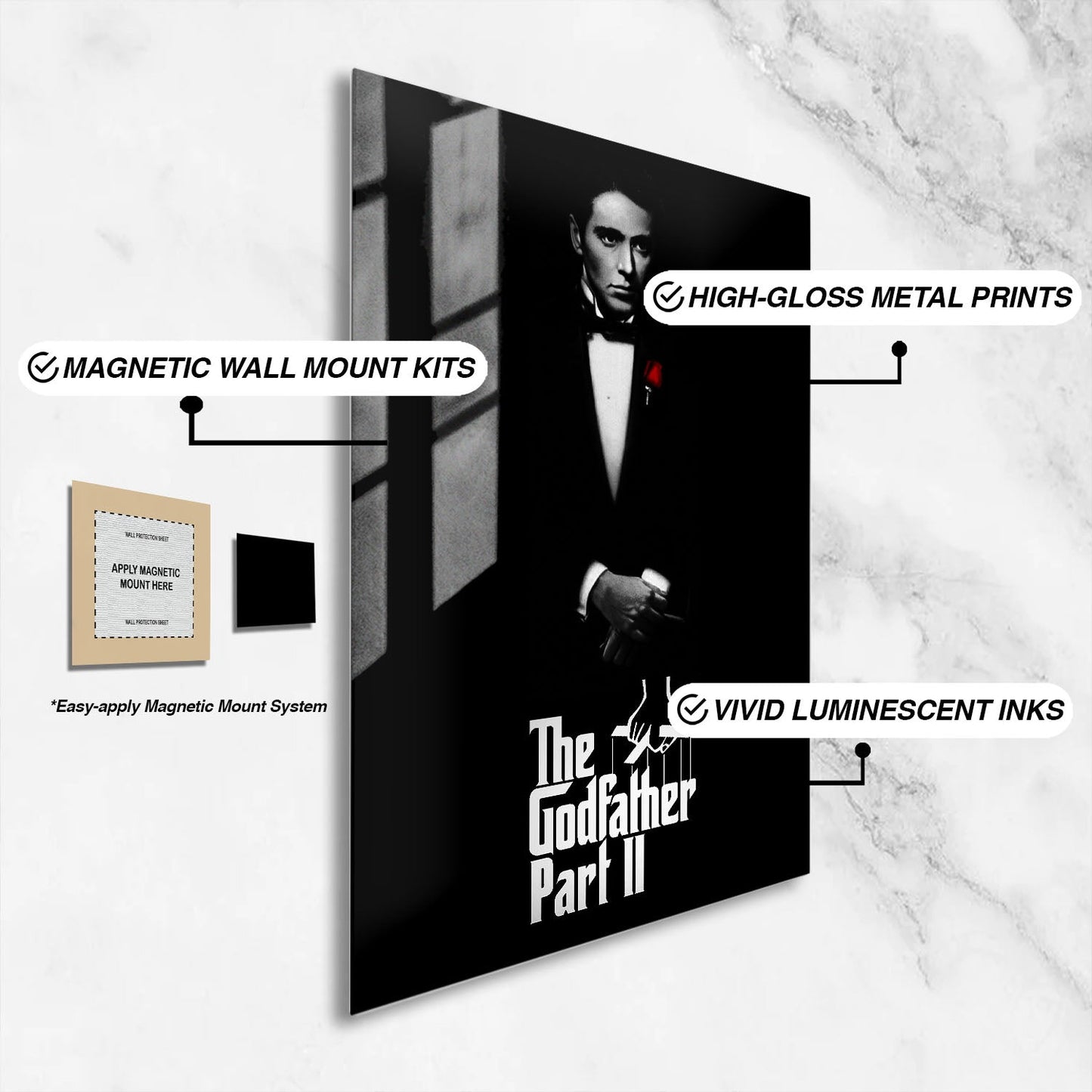 Flex Designs Metal Poster The Godfather Part II 16 x 24" Home Goods - Movie 1974 Movie Metal Poster