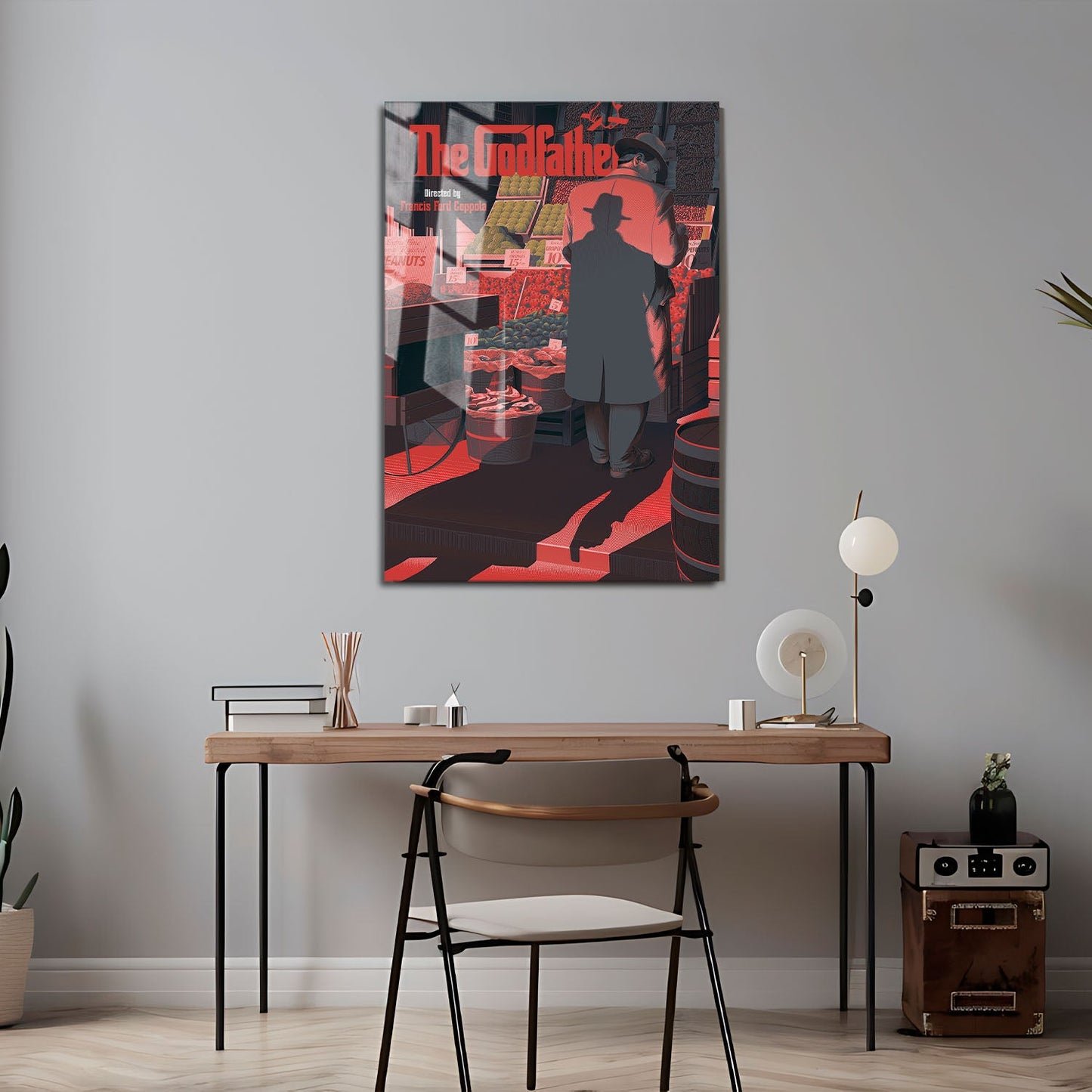Flex Designs Metal Poster The Godfather Minimalist 24 x 36" Home Goods - Movie 1972 Movie Metal Poster