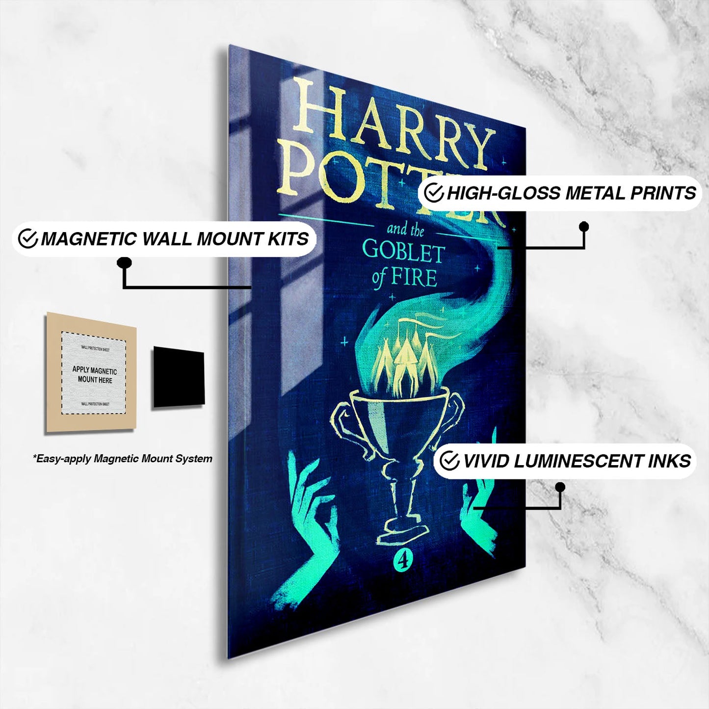 Flex Designs Metal Poster Harry Potter and the Goblet of Fire Bookcover 16 x 24" Home Goods - Movie 2005 Movie Metal Poster