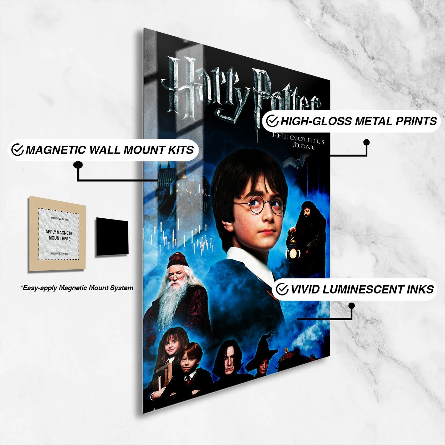 Flex Designs Metal Poster Harry Potter and the Philosophers Stone Classic 16 x 24" Home Goods - Movie 2001 Movie Metal Poster