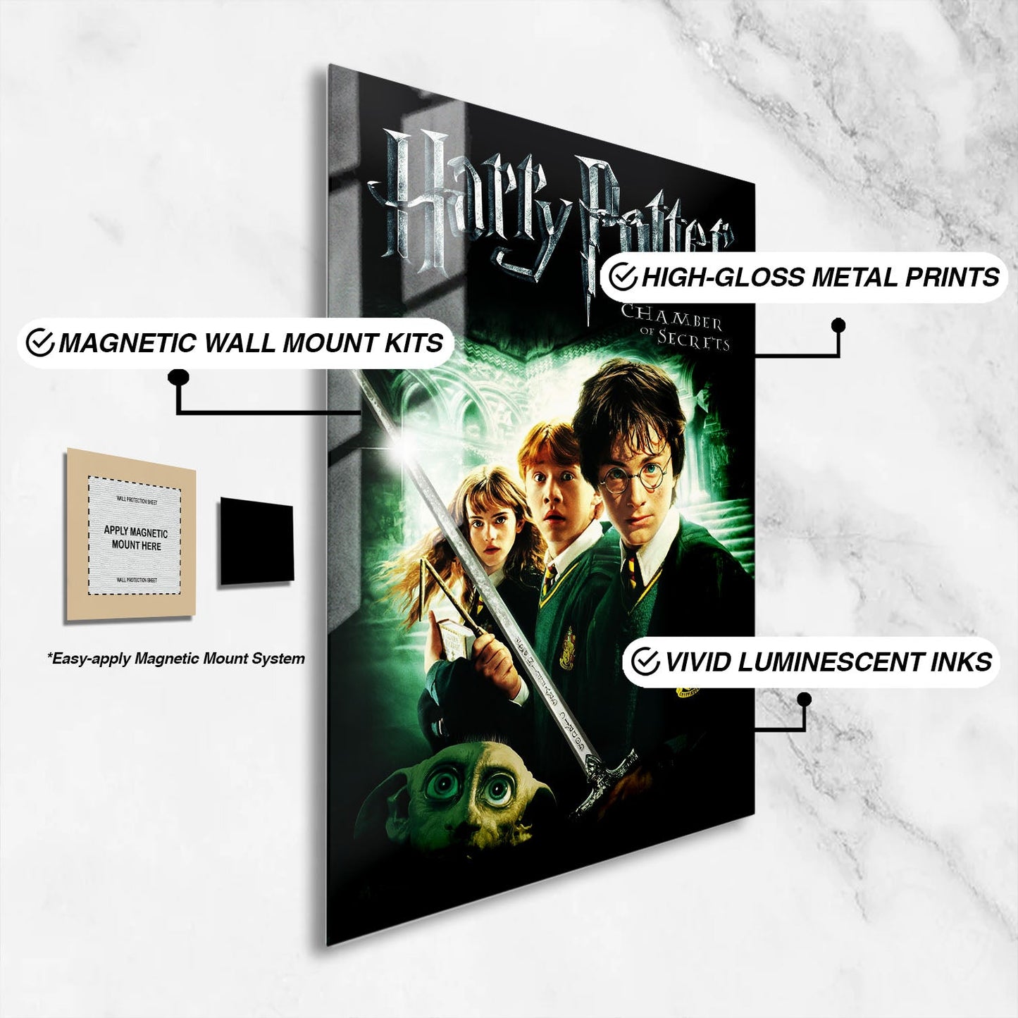 Flex Designs Metal Poster Harry Potter and the Chamber of Secrets Classic 16 x 24" Home Goods - Movie 2002 Movie Metal Poster