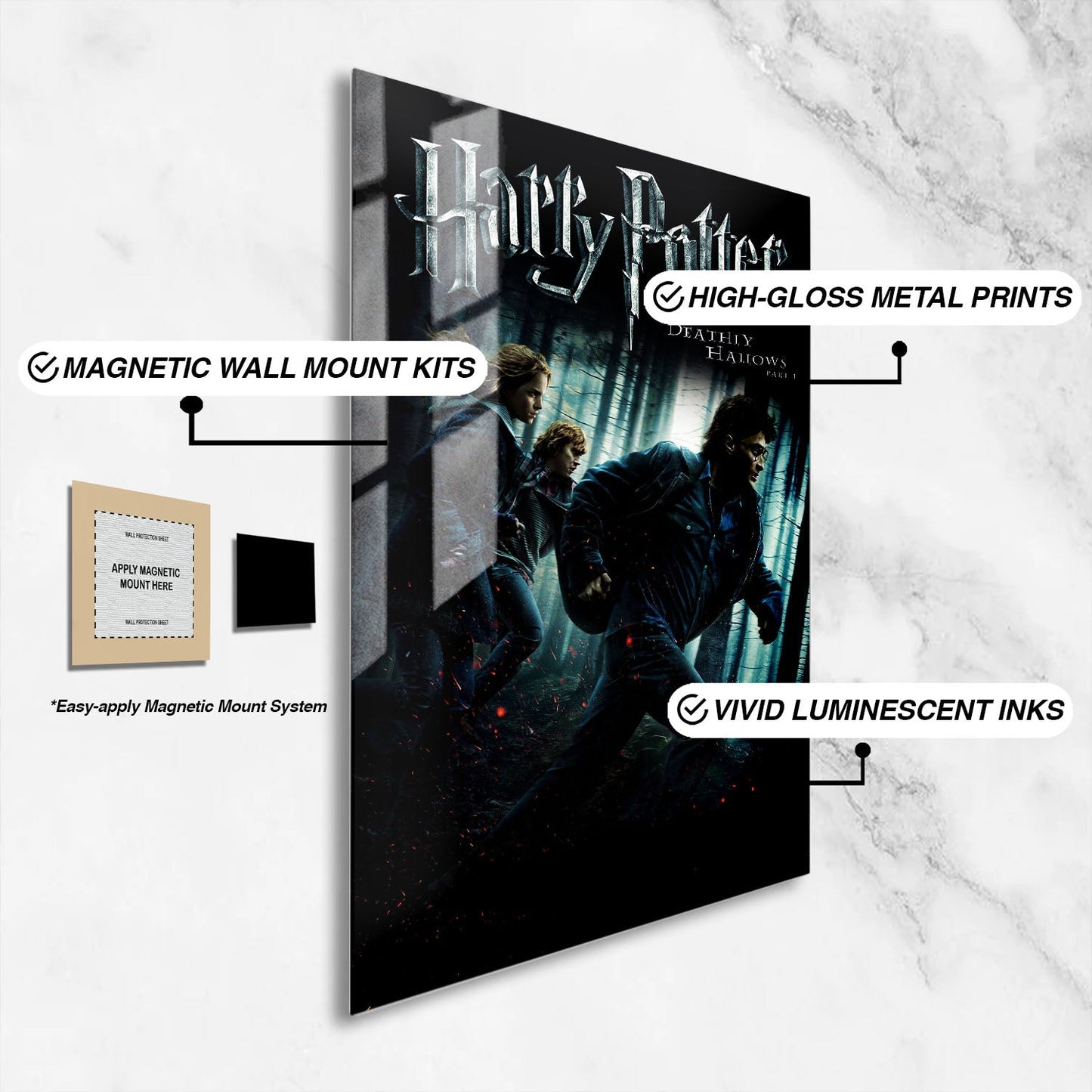Flex Designs Metal Poster Harry Potter and the Deathly Hallows Part 1 Classic 16 x 24" Home Goods - Movie 2010 Movie Metal Poster