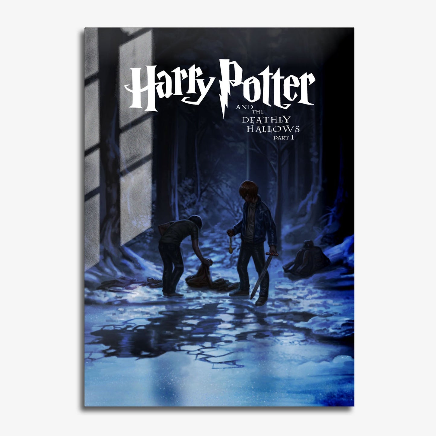 Flex Designs Metal Poster Harry Potter and the Deathly Hallows Part 1 Minimalist 11 x 17" Home Goods - Movie 2010 Movie Metal Poster