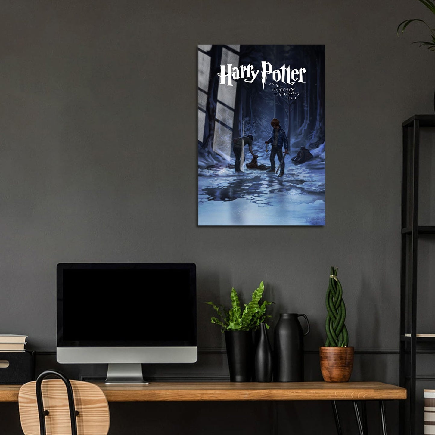 Flex Designs Metal Poster Harry Potter and the Deathly Hallows Part 1 Minimalist 5 x 7" Home Goods - Movie 2010 Movie Metal Poster