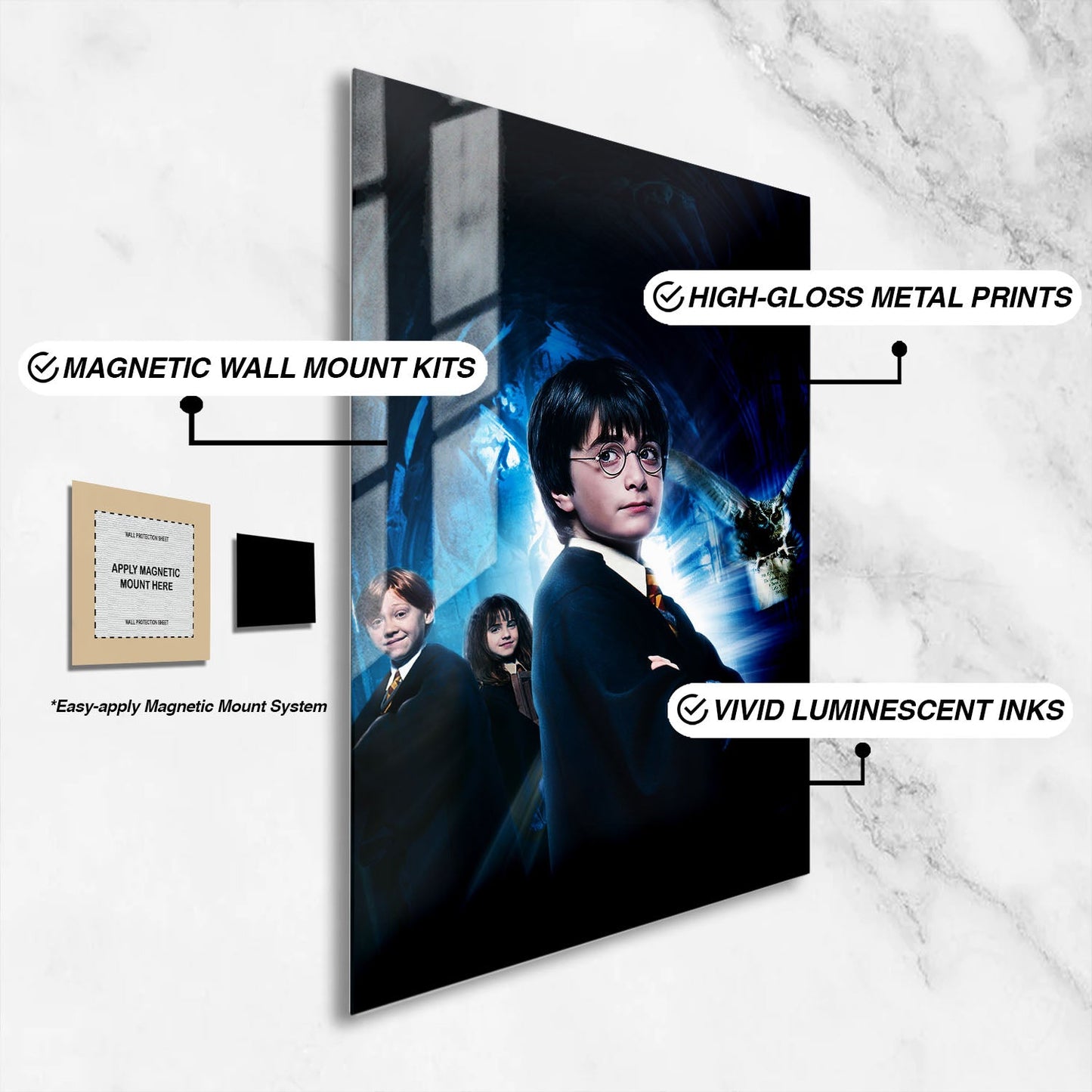 Flex Designs Metal Poster Harry Potter and the Philosophers Stone Textless 16 x 24" Home Goods - Movie 2001 Movie Metal Poster