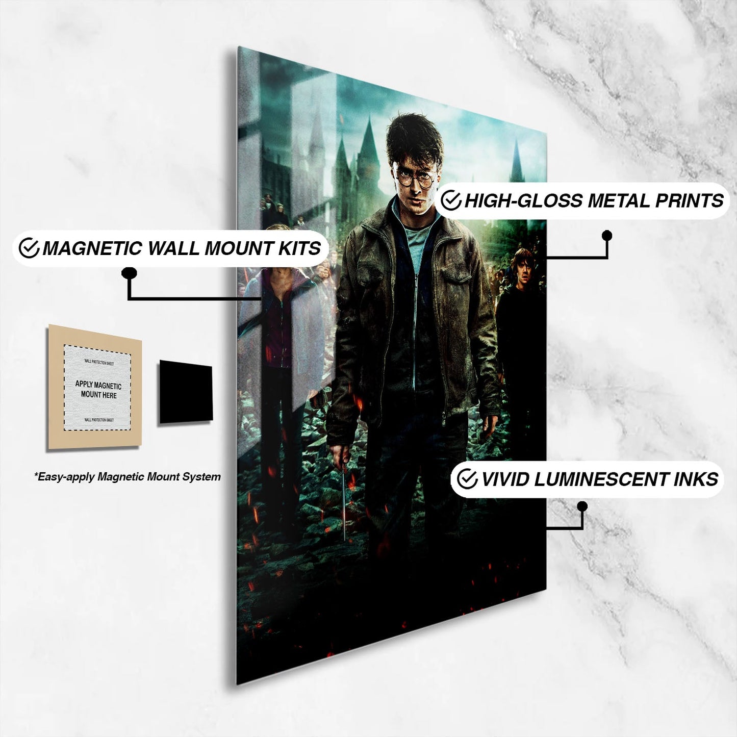 Flex Designs Metal Poster Harry Potter and the Deathly Hallows Part 2 Textless 16 x 24" Home Goods - Movie 2011 Movie Metal Poster