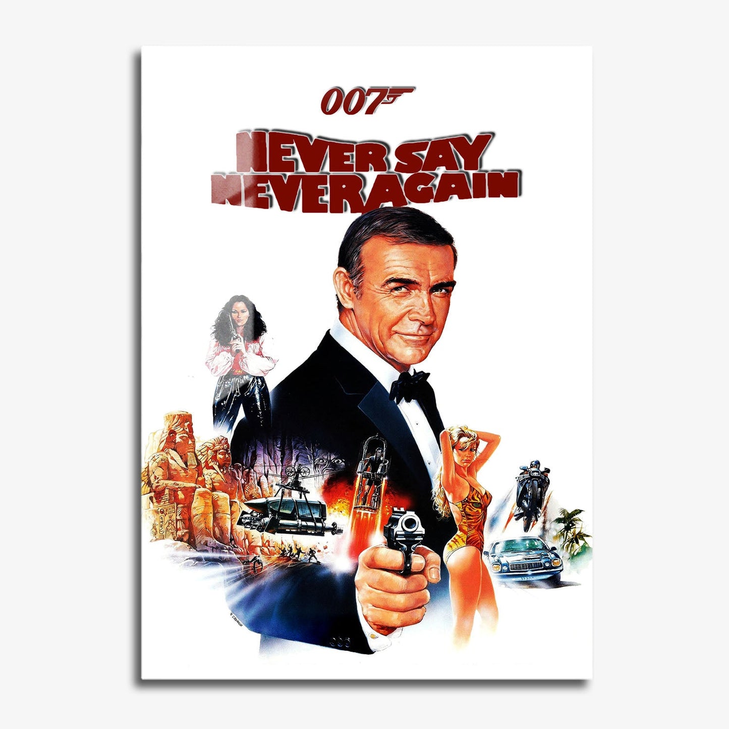 Flex Designs Metal Poster Never Say Never Again 11 x 17" Home Goods - Movie 1983 Movie Metal Poster