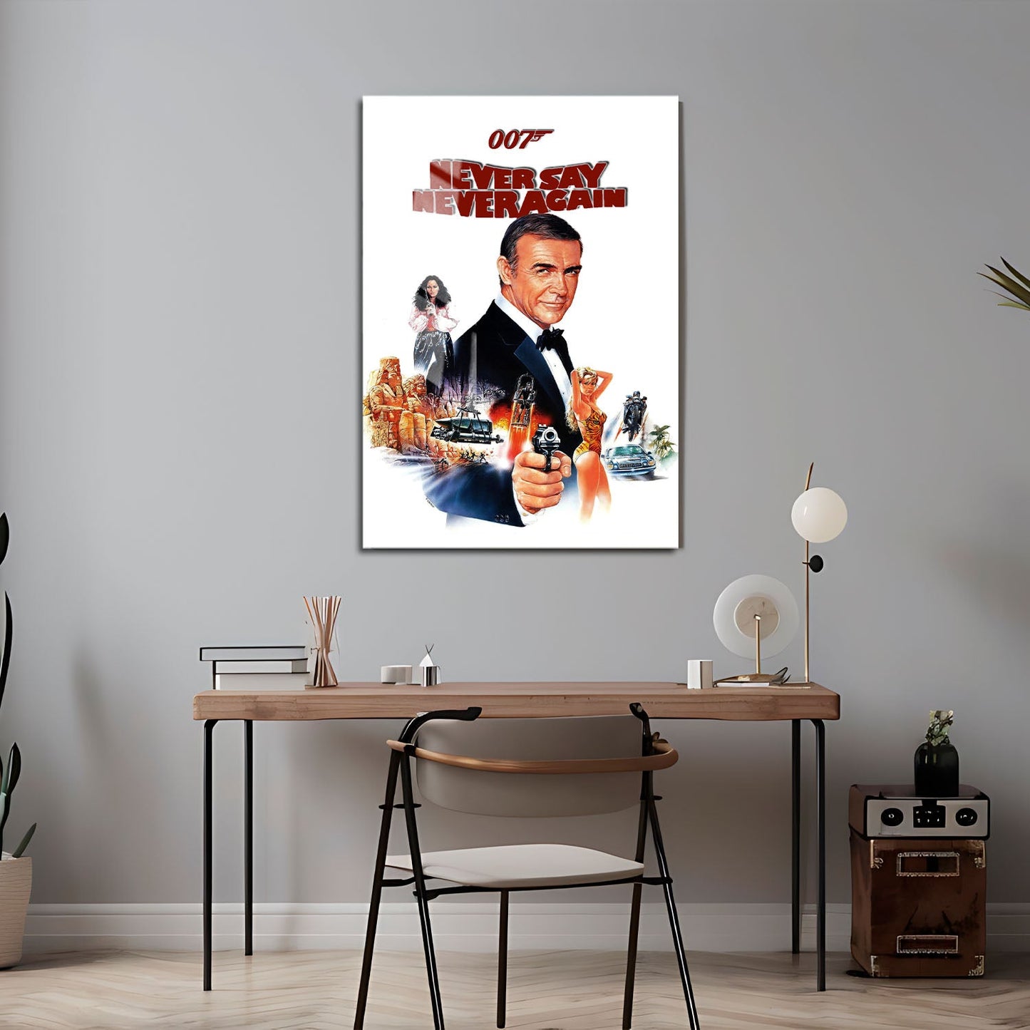 Flex Designs Metal Poster Never Say Never Again 24 x 36" Home Goods - Movie 1983 Movie Metal Poster
