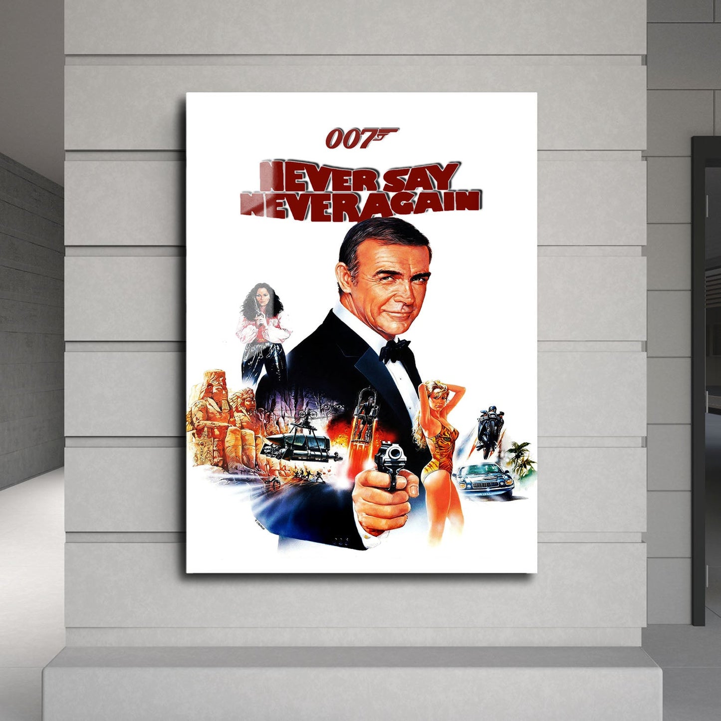 Flex Designs Metal Poster Never Say Never Again 24 x 36" Home Goods - Movie 1983 Movie Metal Poster