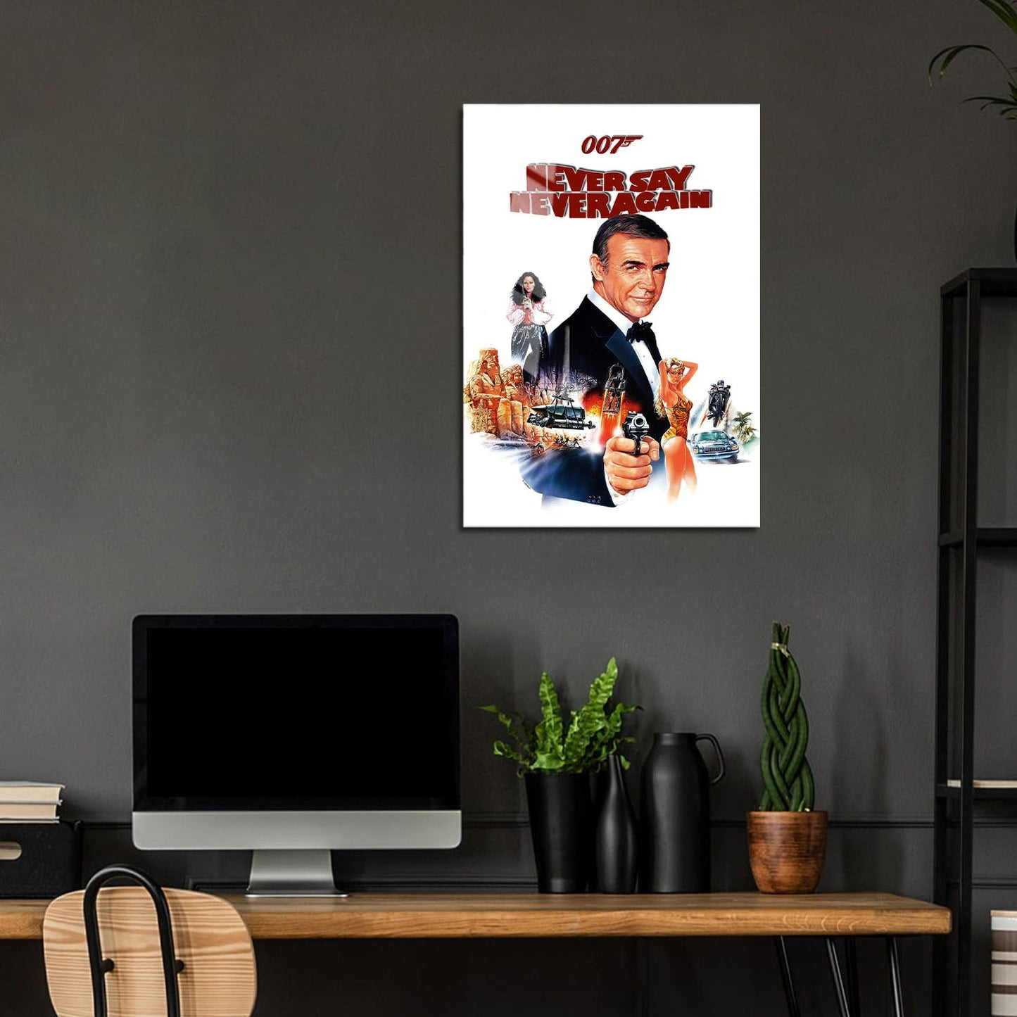 Flex Designs Metal Poster Never Say Never Again 5 x 7" Home Goods - Movie 1983 Movie Metal Poster