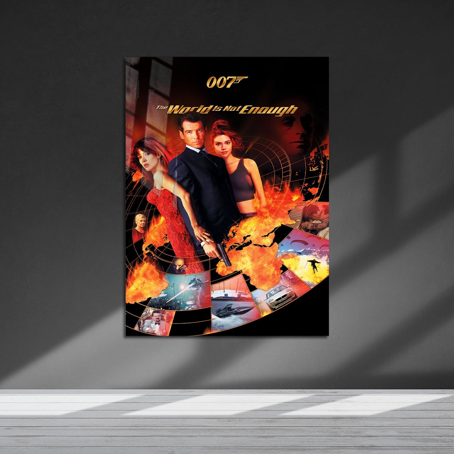 Flex Designs Metal Poster The World Is Not Enough 5 x 7" Home Goods - Movie 1999 Movie Metal Poster