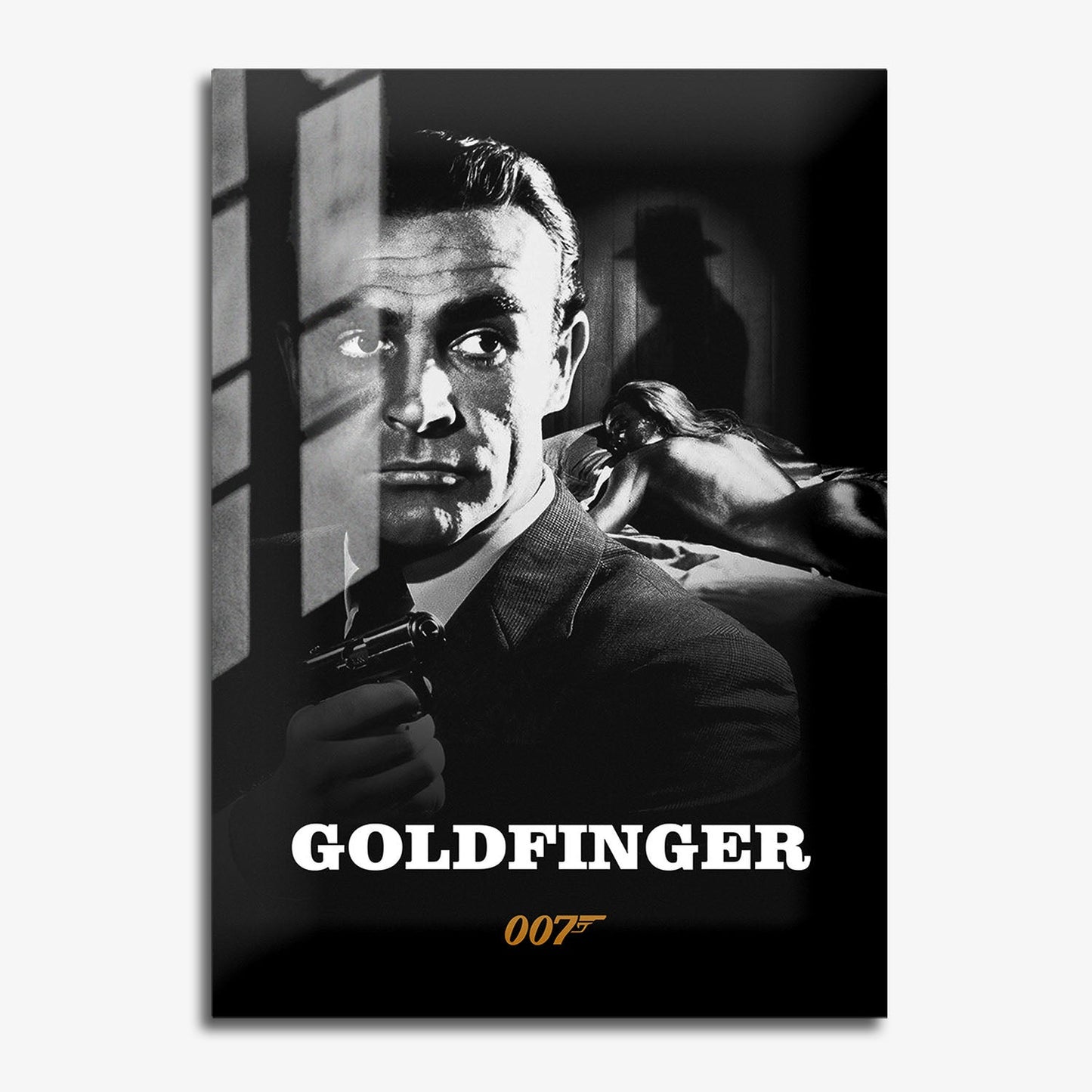 Flex Designs Metal Poster Goldfinger B&W 11 x 17" Home Goods - Movie 1964 Movie Metal Poster